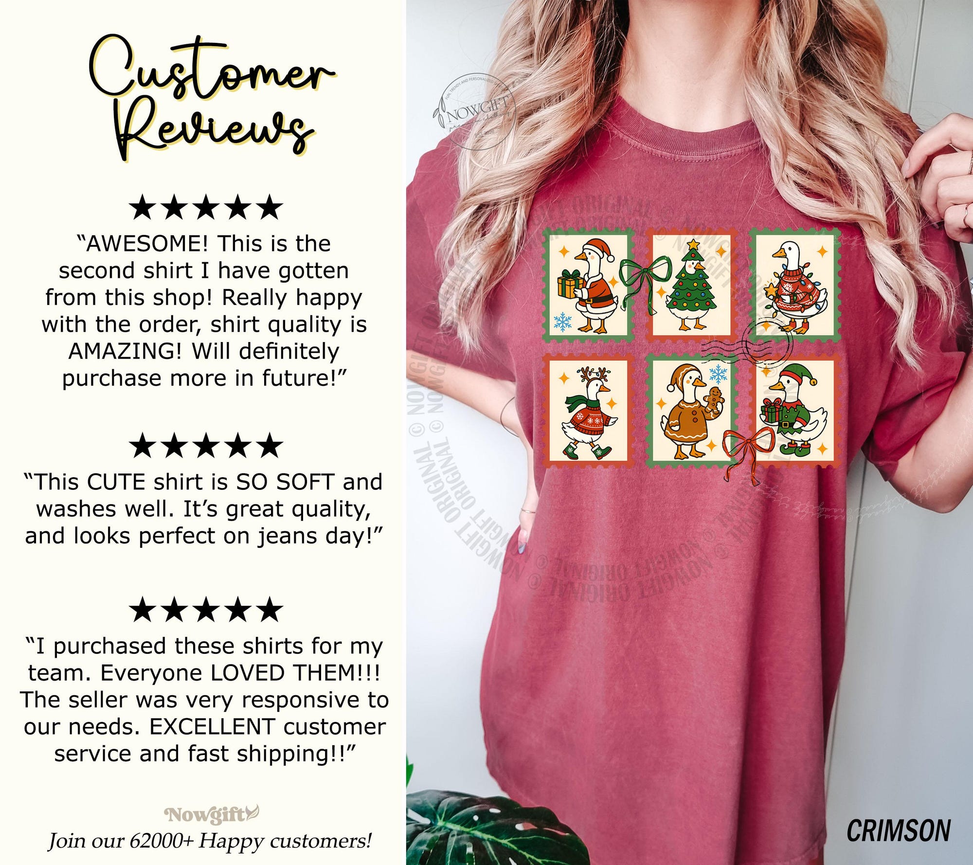 il_2000xN.7191151020_fei4-1.jpg Christmas Xmas Shirt, Christmas Trees Shirt, Silly Goose Stamp Tshirt, Womens Holiday Tees, Christmas Season, Santa Tees, Comfort Colors®