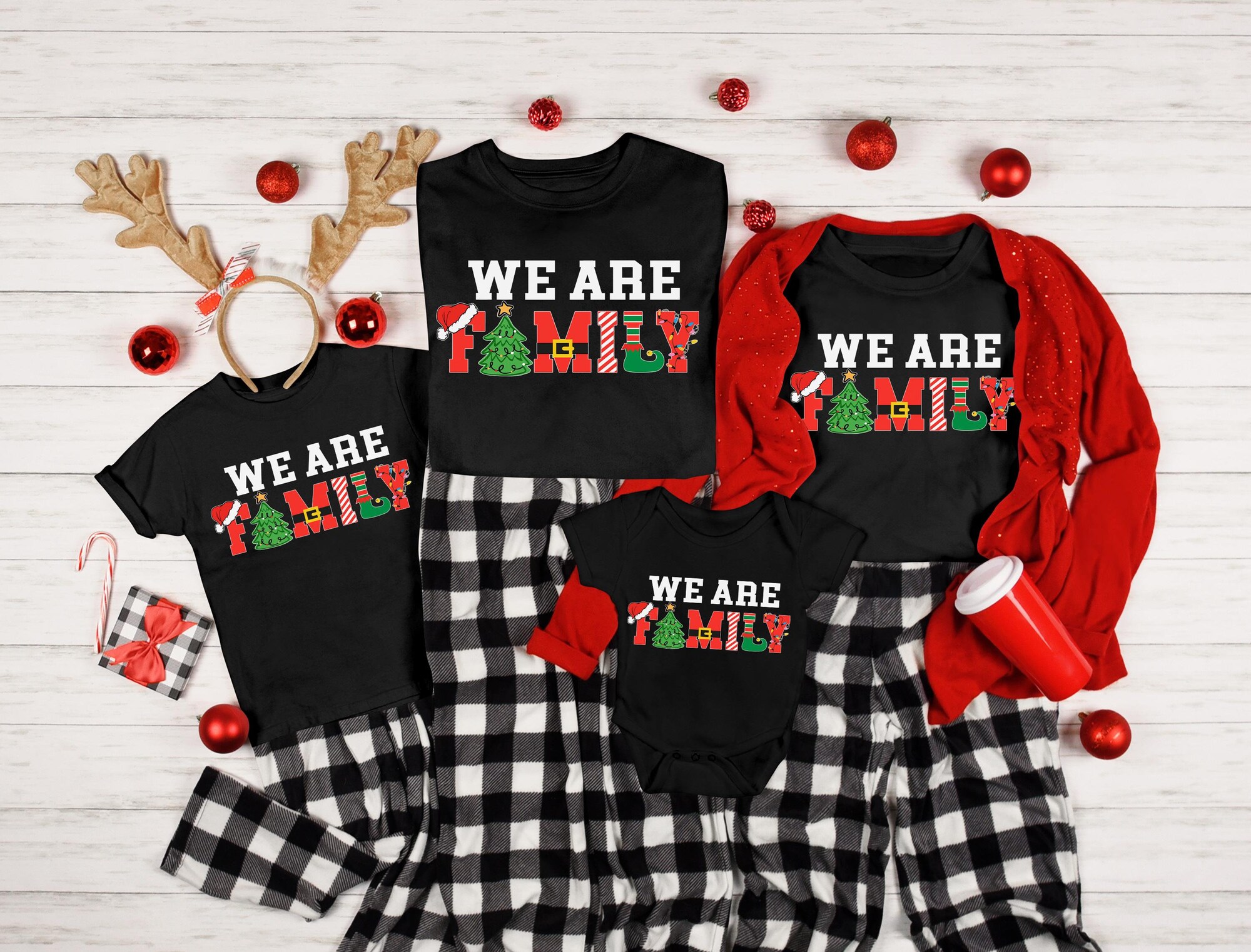 Matching Family Christmas Shirts: “We Are Family” Holiday Tee