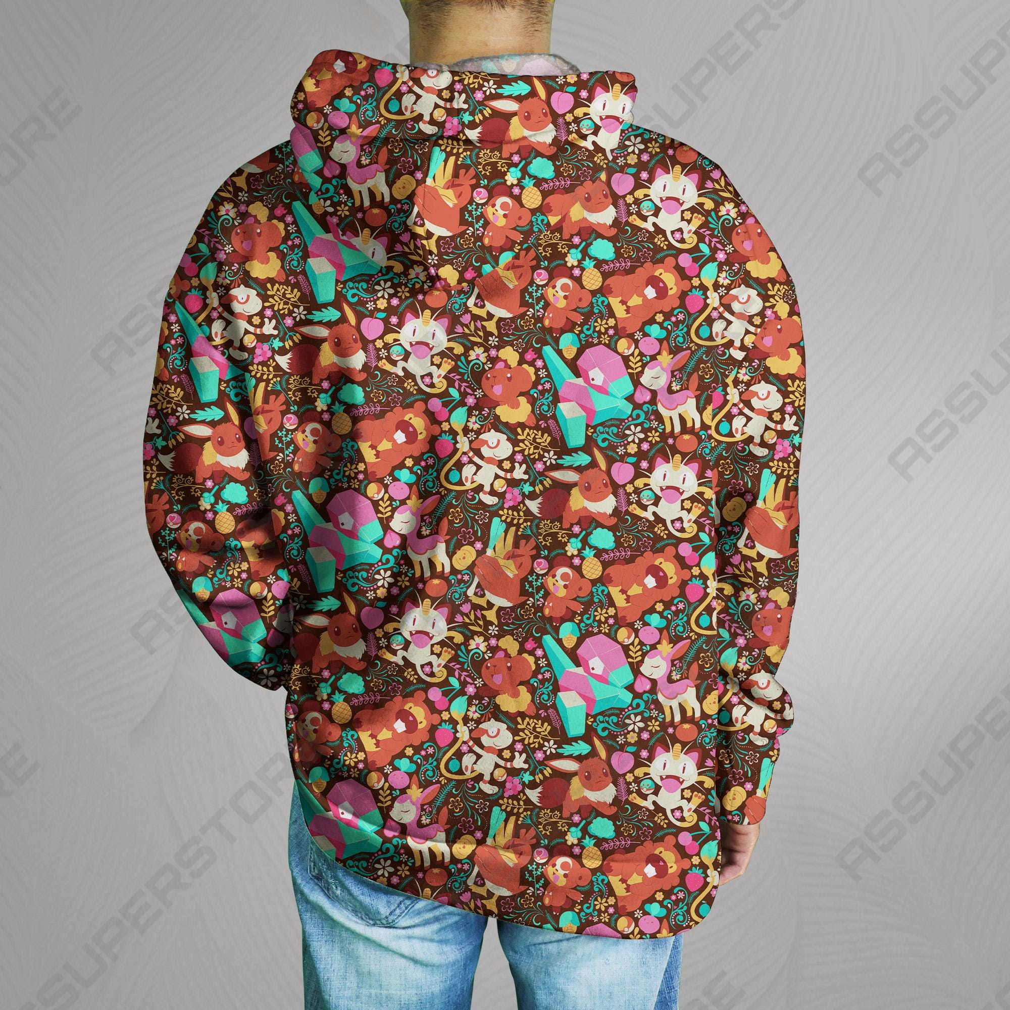 il_2000xN.7193900539_dmd0-2.jpg Duck and Fox Hoodie, Cute Graphic Sweatshirt Unisex, Kawaii Funny Hoodie Gift for Birthday Christmas