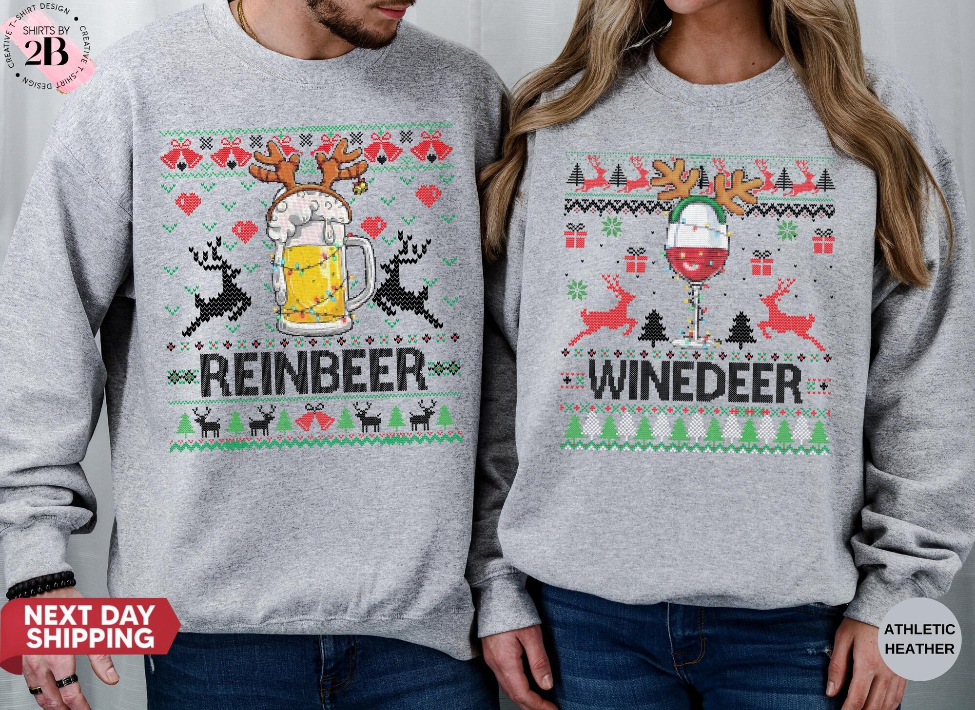 il_2000xN.7194813172_tjko-2.jpg Winedeer Reinbeer Ugly Christmas Sweatshirt: Funny Couple Winter Hoodie