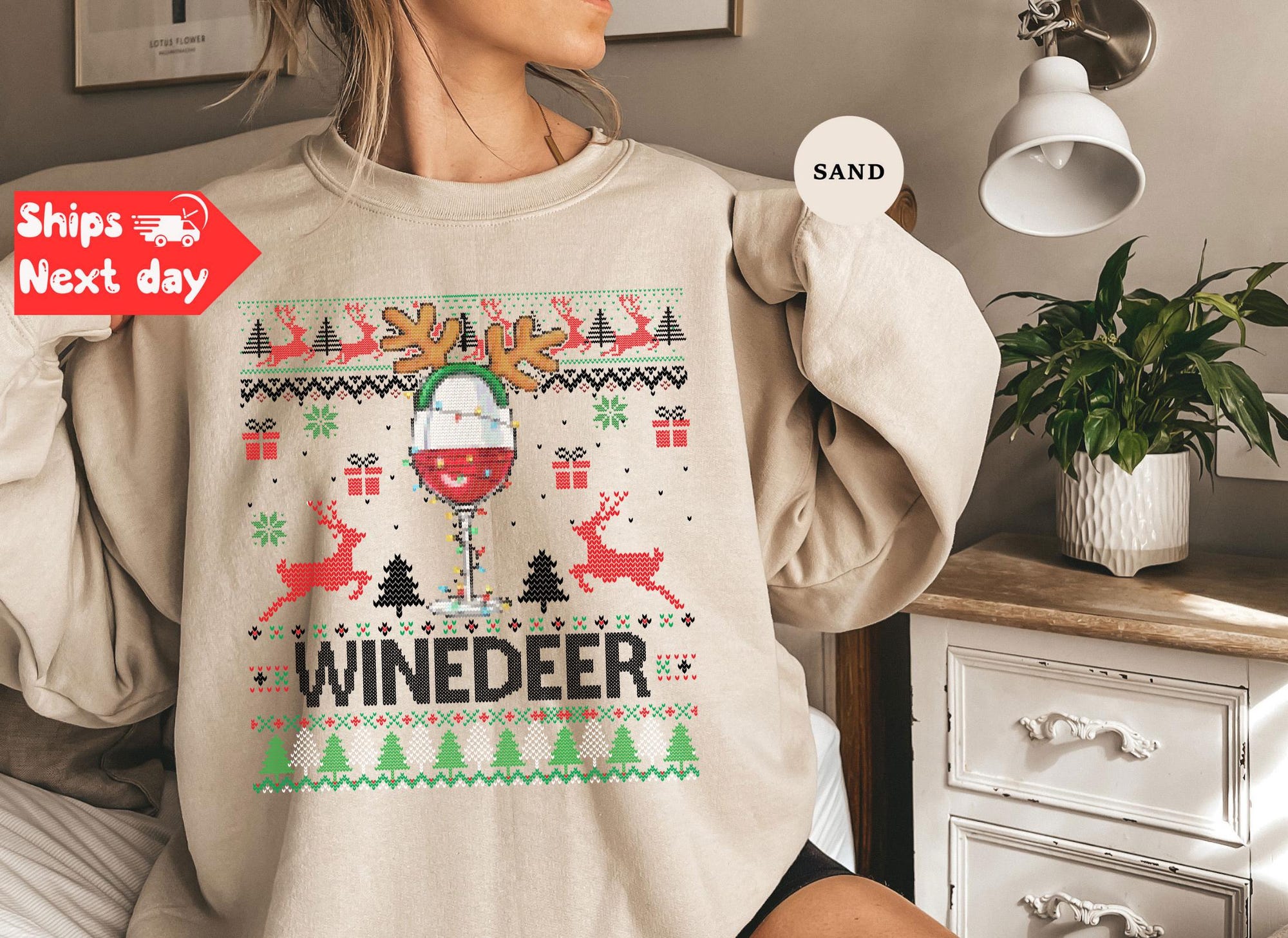 il_2000xN.7194813174_p6by-2.jpg Winedeer Reinbeer Ugly Christmas Sweatshirt: Funny Couple Winter Hoodie
