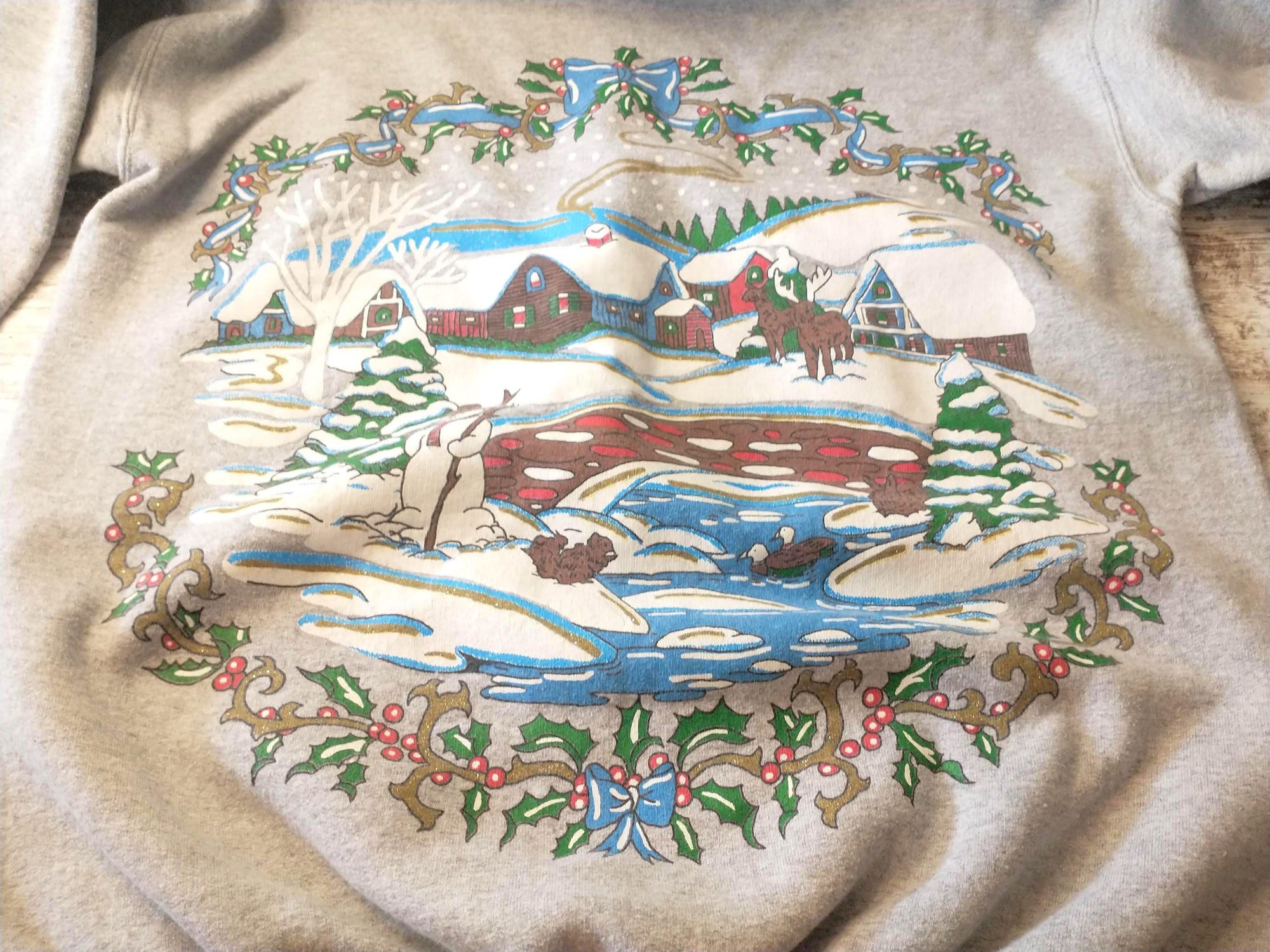 Vintage Ugly Christmas Crewneck Sweatshirt: 90s Holiday Style