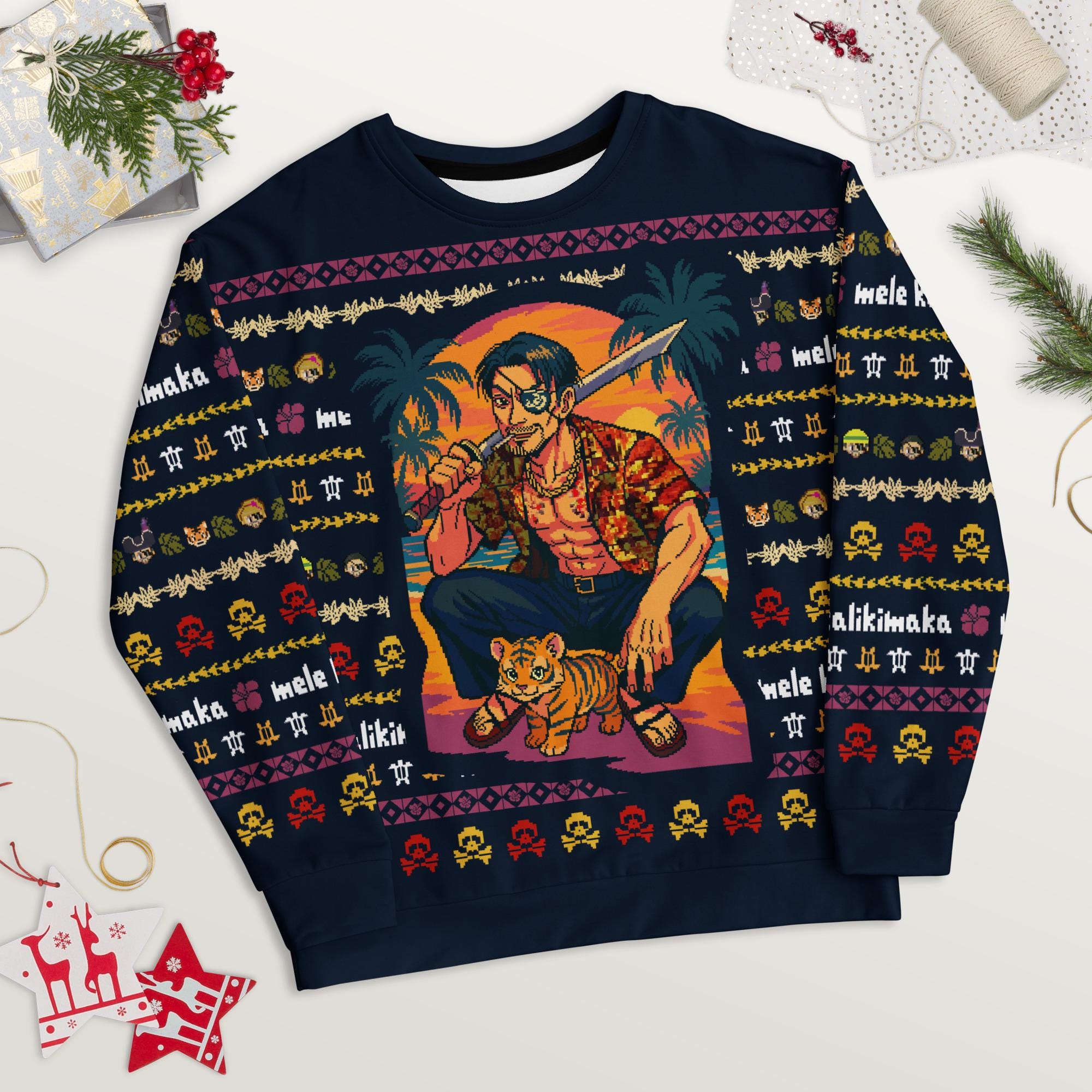Majima Ugly Christmas Sweater: Like a Dragon Gamer Holiday Cosplay