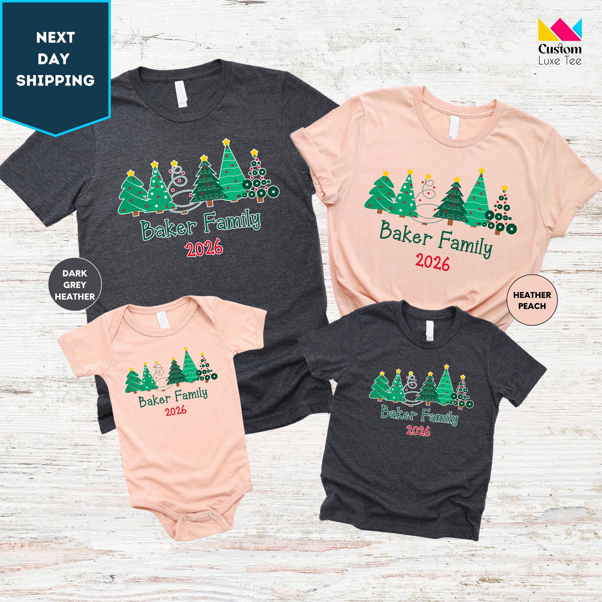 Custom Family Christmas 2026 Shirt, Family Xmas Shirt, Christmas Tree Shirt, Personalized Matching Family Holiday Shirt, Christmas Shirt