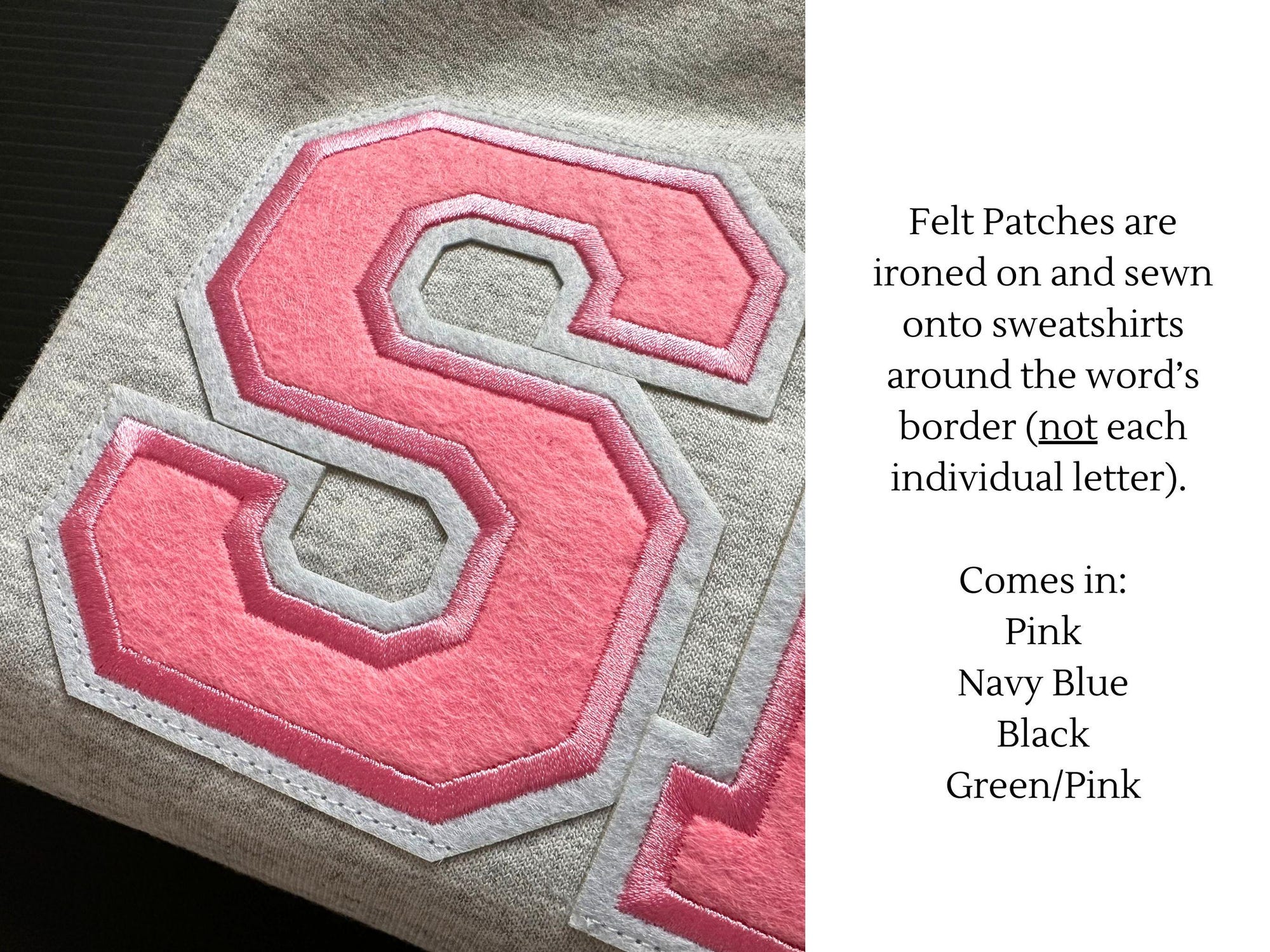 il_2000xN.7201115424_1gsw-1.jpg SHIZ University Sweatshirt Wicked Movie College Crewneck Gray with Pink and Navy Blue Patch Unisex Christmas Gift Broadway Fan Movie Premier