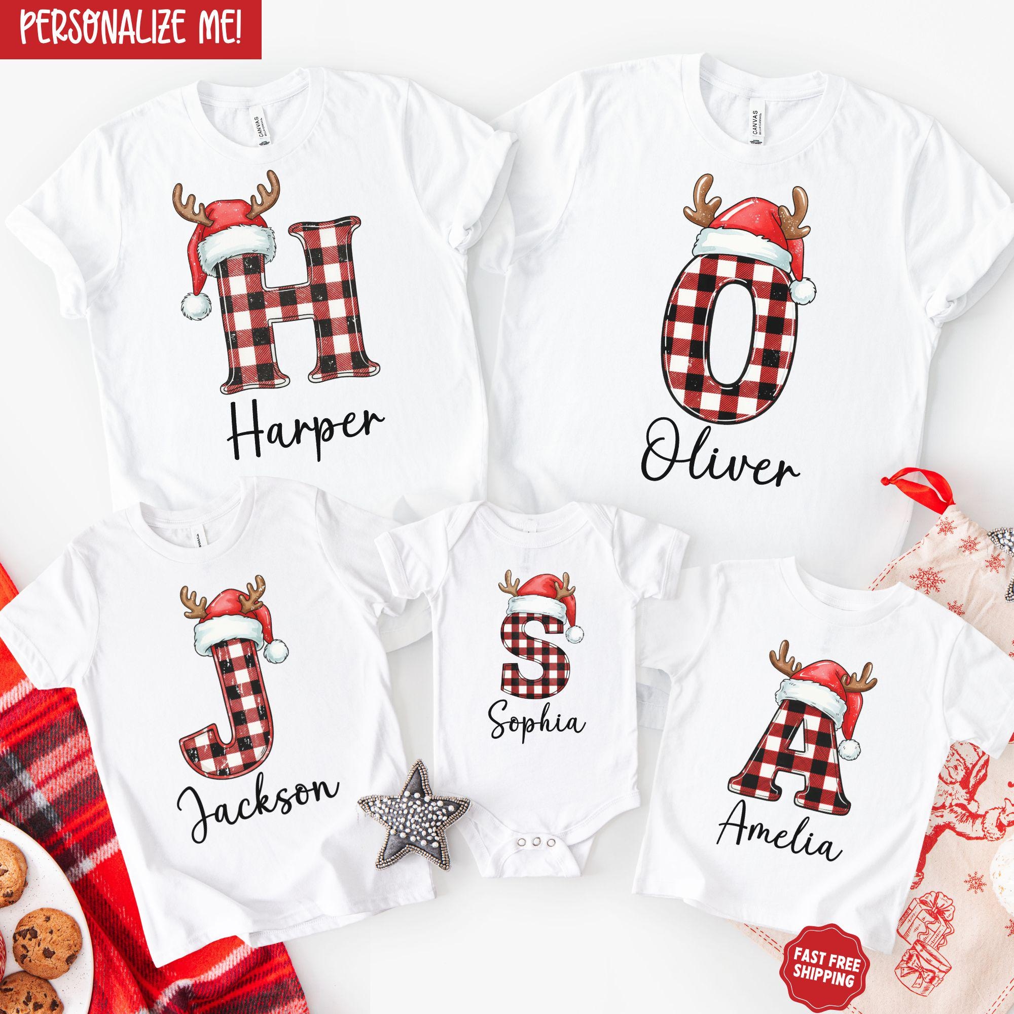 Matching Family Christmas Shirts, Custom Family Christmas Shirts, Personalized Name Christmas Family Shirt, Custom Name Matching Xmas Tees