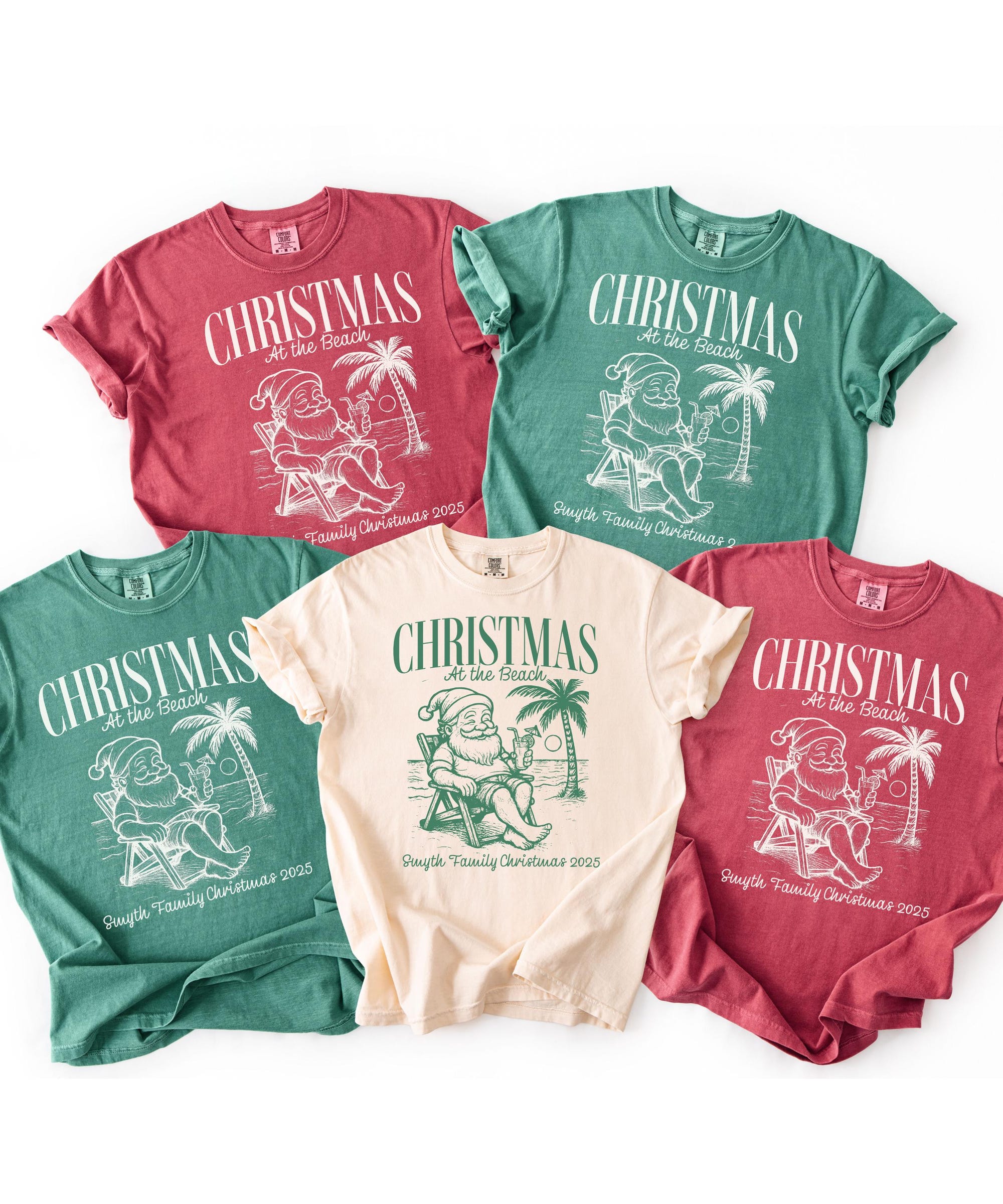 Family matching beach Christmas shirt  Comfort Colors group shirt beach trip Christmas at the beach vacation tshirt