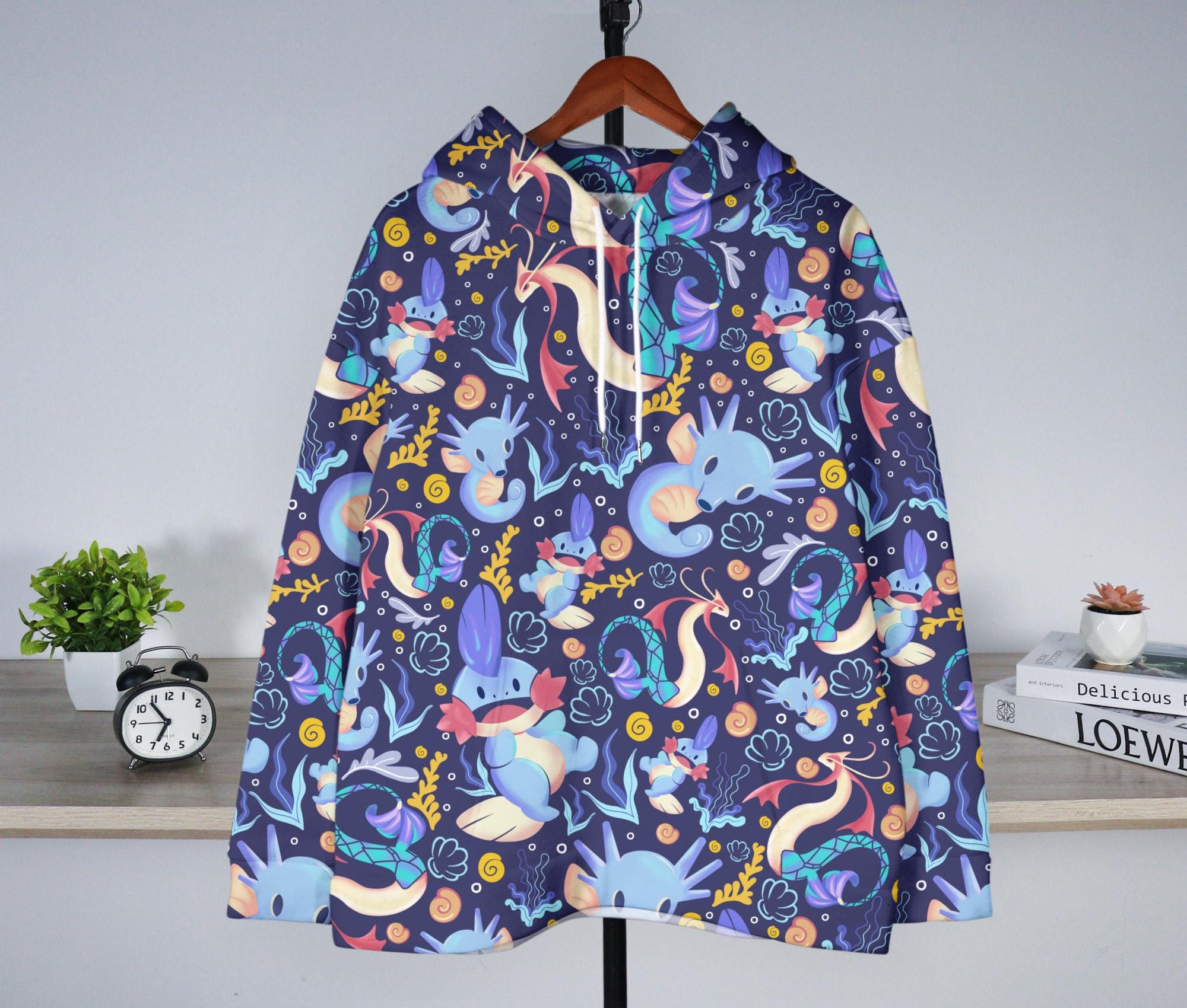 il_2000xN.7214184257_f54r-3.jpg Mudkip and Horsea Hoodie, Kawaii Unisex Hoodie, Cute Graphic Hoodie, Cozy Sweatshirt, Funny Hoodie Christmas Gift