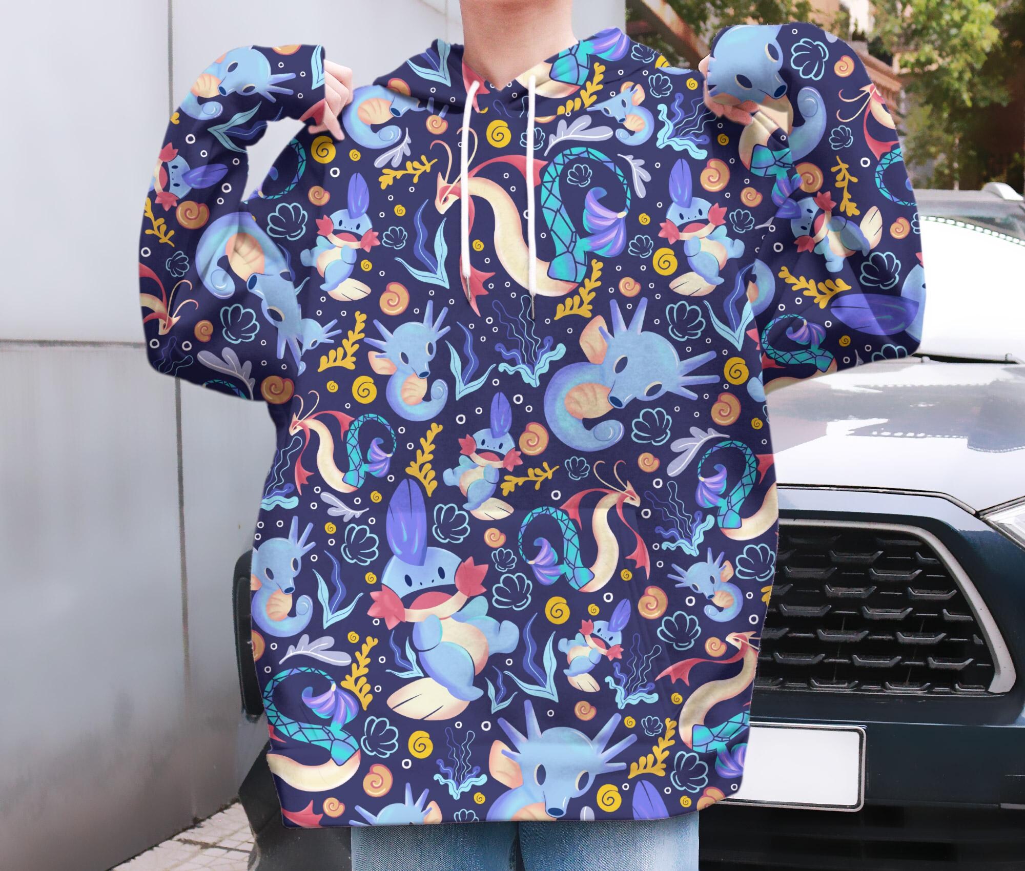 il_2000xN.7214184349_7mex-3.jpg Mudkip and Horsea Hoodie, Kawaii Unisex Hoodie, Cute Graphic Hoodie, Cozy Sweatshirt, Funny Hoodie Christmas Gift