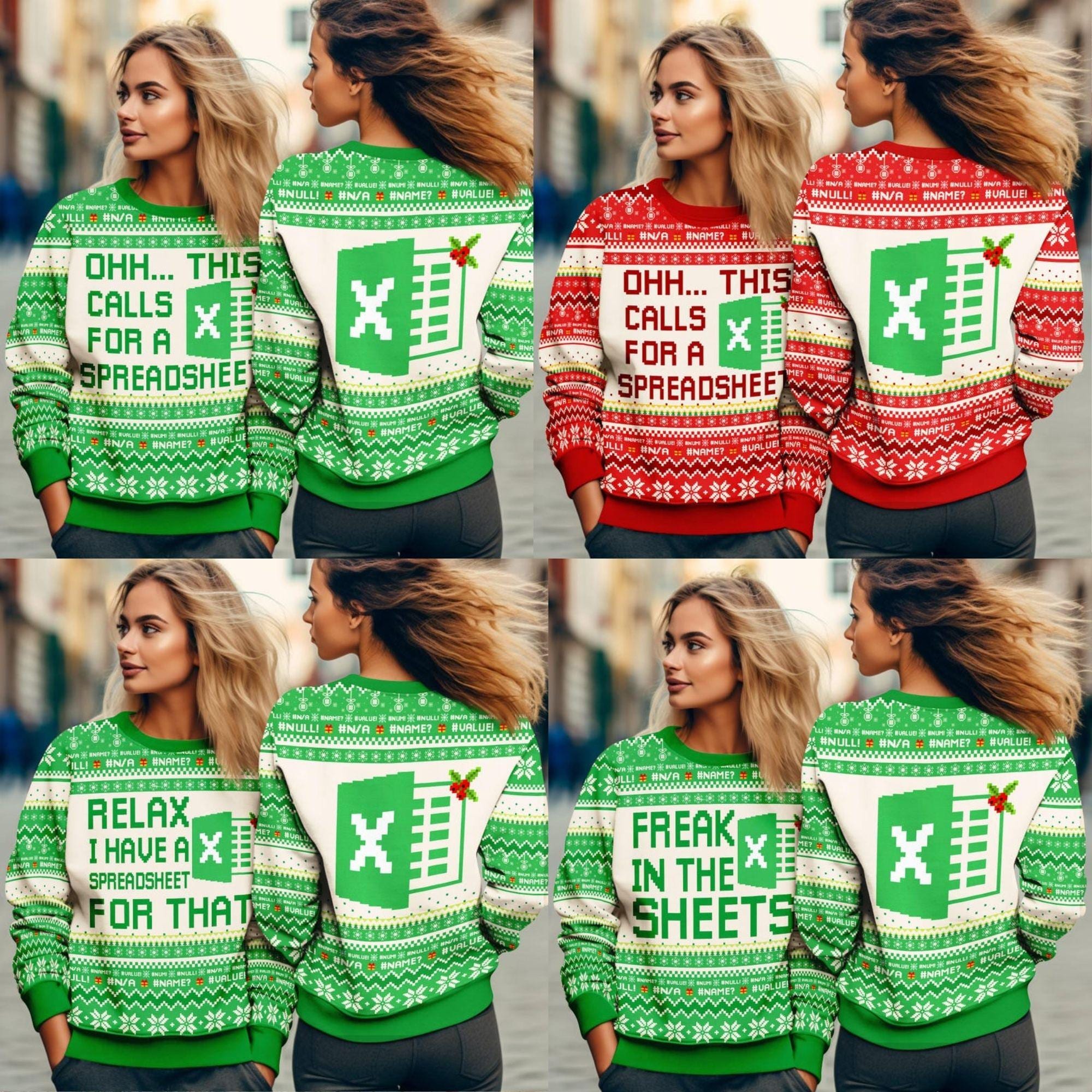 Excel Freak In The Sheets Ugly Christmas Sweater This Calls for A Spreadsheet Sweater Excel Group Matching Christmas Shirt Christmas Gift