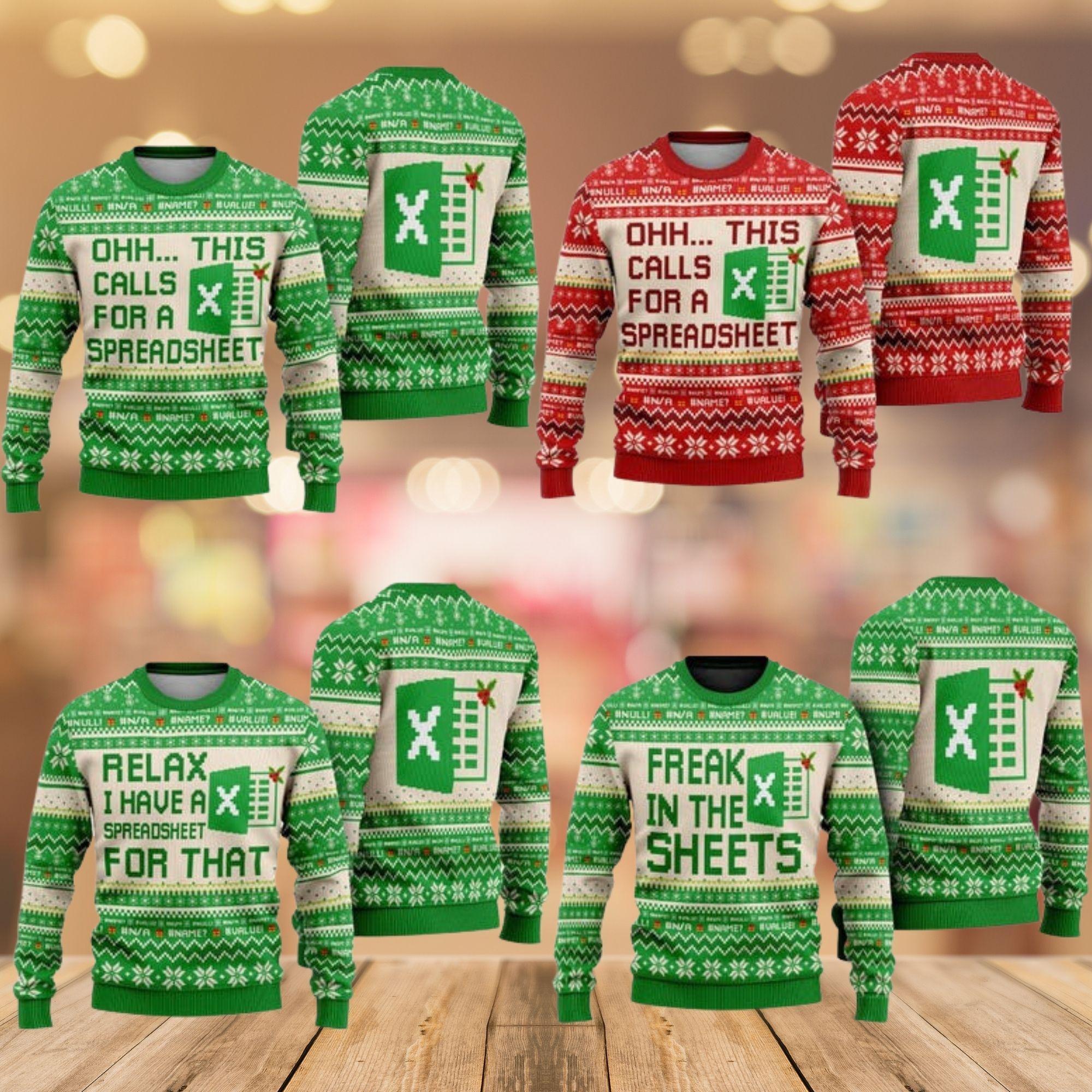 il_2000xN.7214610894_ke2a.jpg Excel Freak In The Sheets Ugly Christmas Sweater This Calls for A Spreadsheet Sweater Excel Group Matching Christmas Shirt Christmas Gift