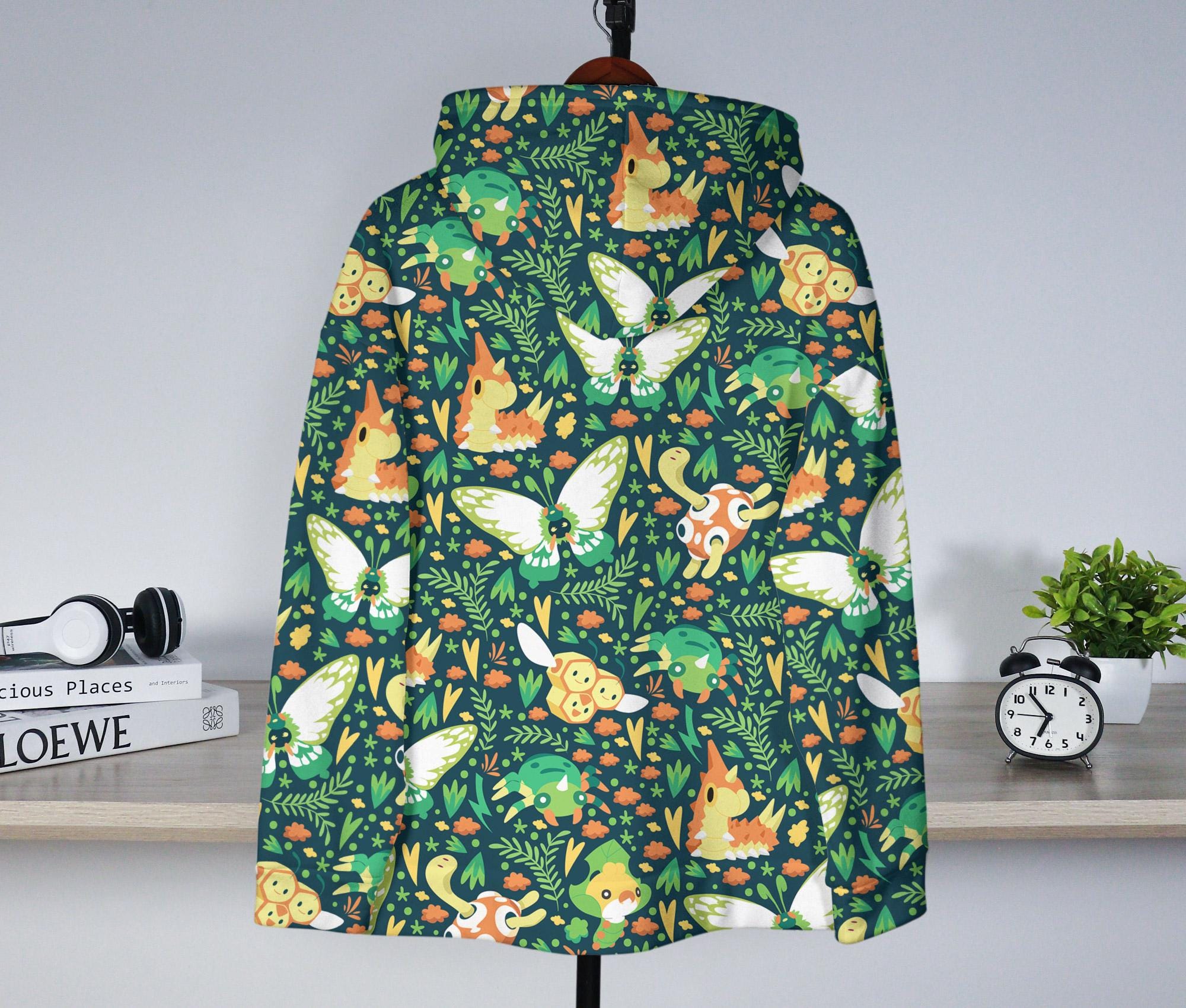 il_2000xN.7214841820_299a-3.jpg Shuckle and Butterfree Hoodie, Kawaii Graphic Hoodie, Cute Unisex Hoodie, Funny Sweatshirt, Trendy Crewneck Hoodie Gift