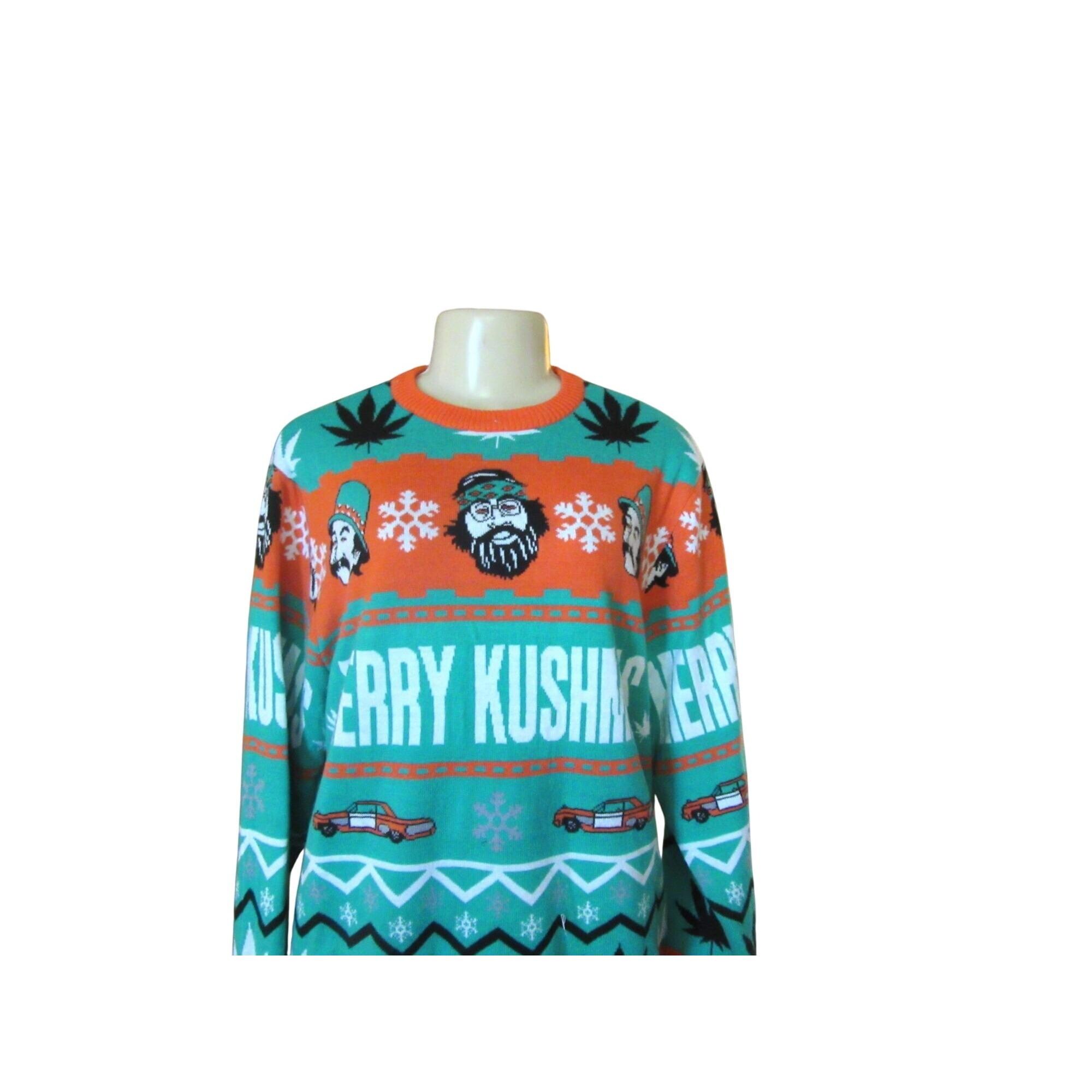 il_2000xN.7216466882_cbio.jpg Vintage Cheech & Chong Merry Kushmas Ugly Christmas Sweater Medium