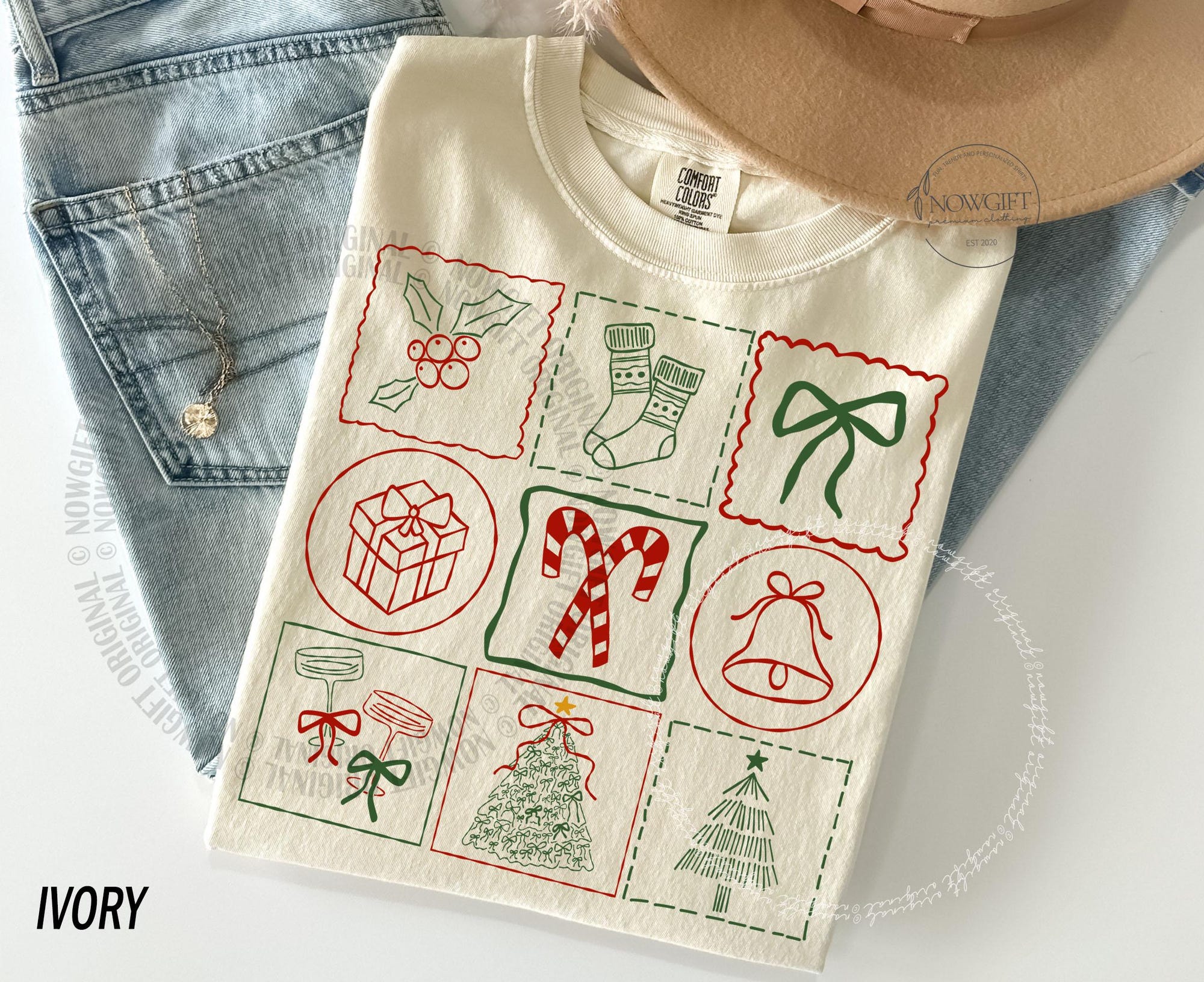 Christmas Xmas Shirt, Christmas Trees Shirt, Christmas Cliparts Tshirt, Womens Holiday Tees, Christmas Santa, Christmas Gift Comfort Colors®