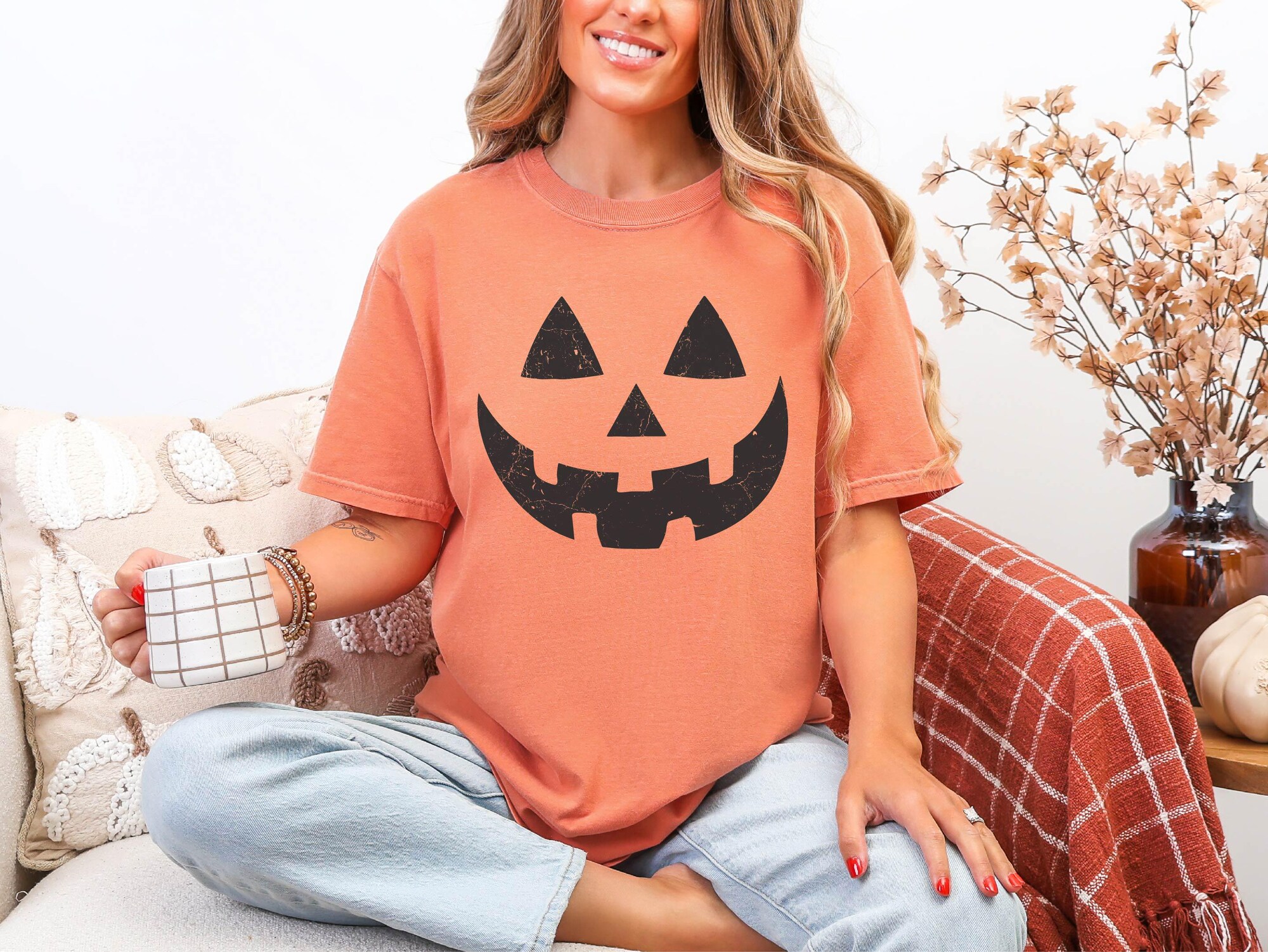 il_2000xN.7218158509_pkjh-1.jpg Comfort Colors® Pumpkin Face Shirt - Retro Pumpkin Face Shirt - Fall Spooky pumpkin Shirt - Spooky Season Halloween Shirt - Fall Pumpkin