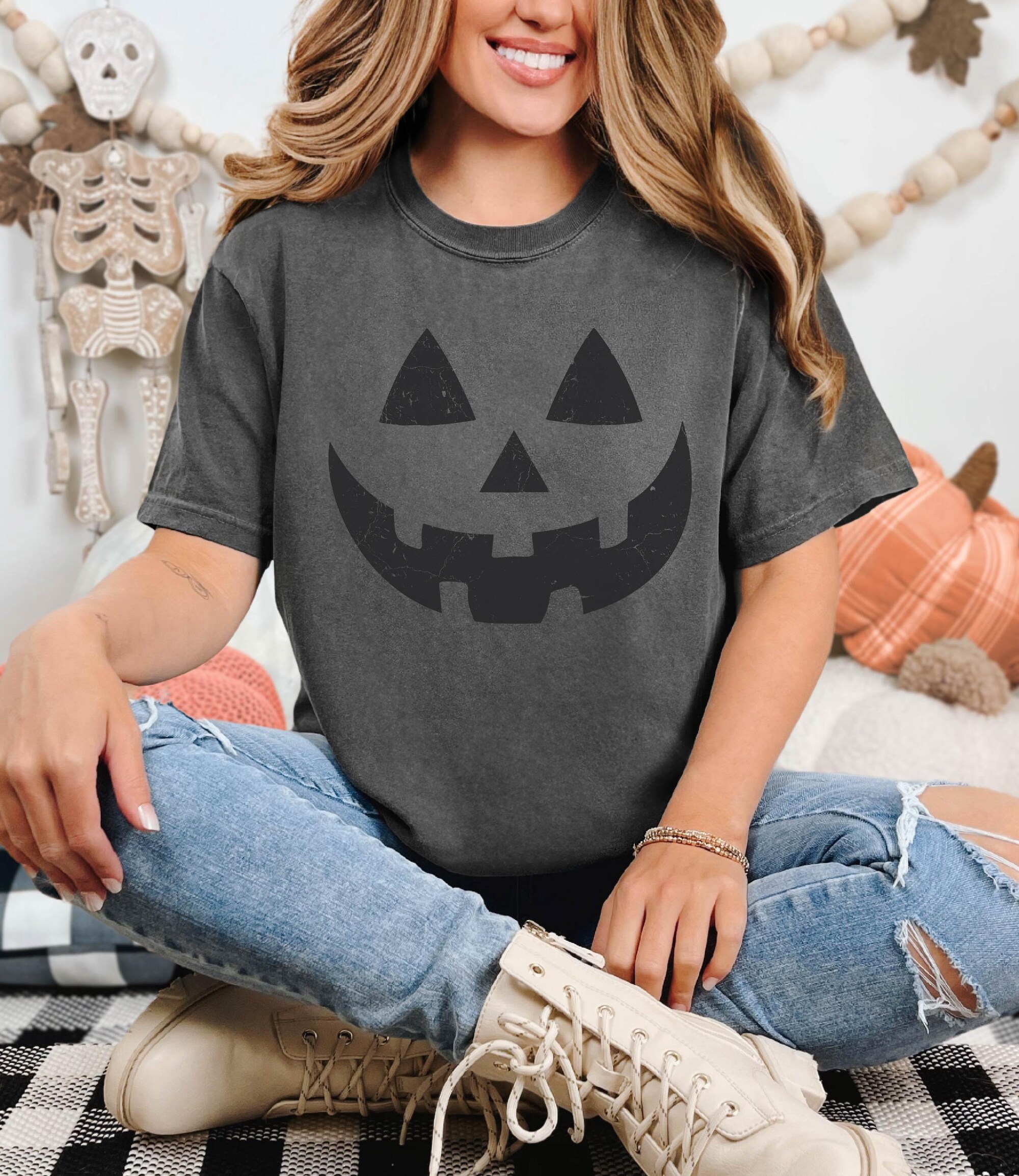 il_2000xN.7218158511_f0gc-1.jpg Comfort Colors® Pumpkin Face Shirt - Retro Pumpkin Face Shirt - Fall Spooky pumpkin Shirt - Spooky Season Halloween Shirt - Fall Pumpkin