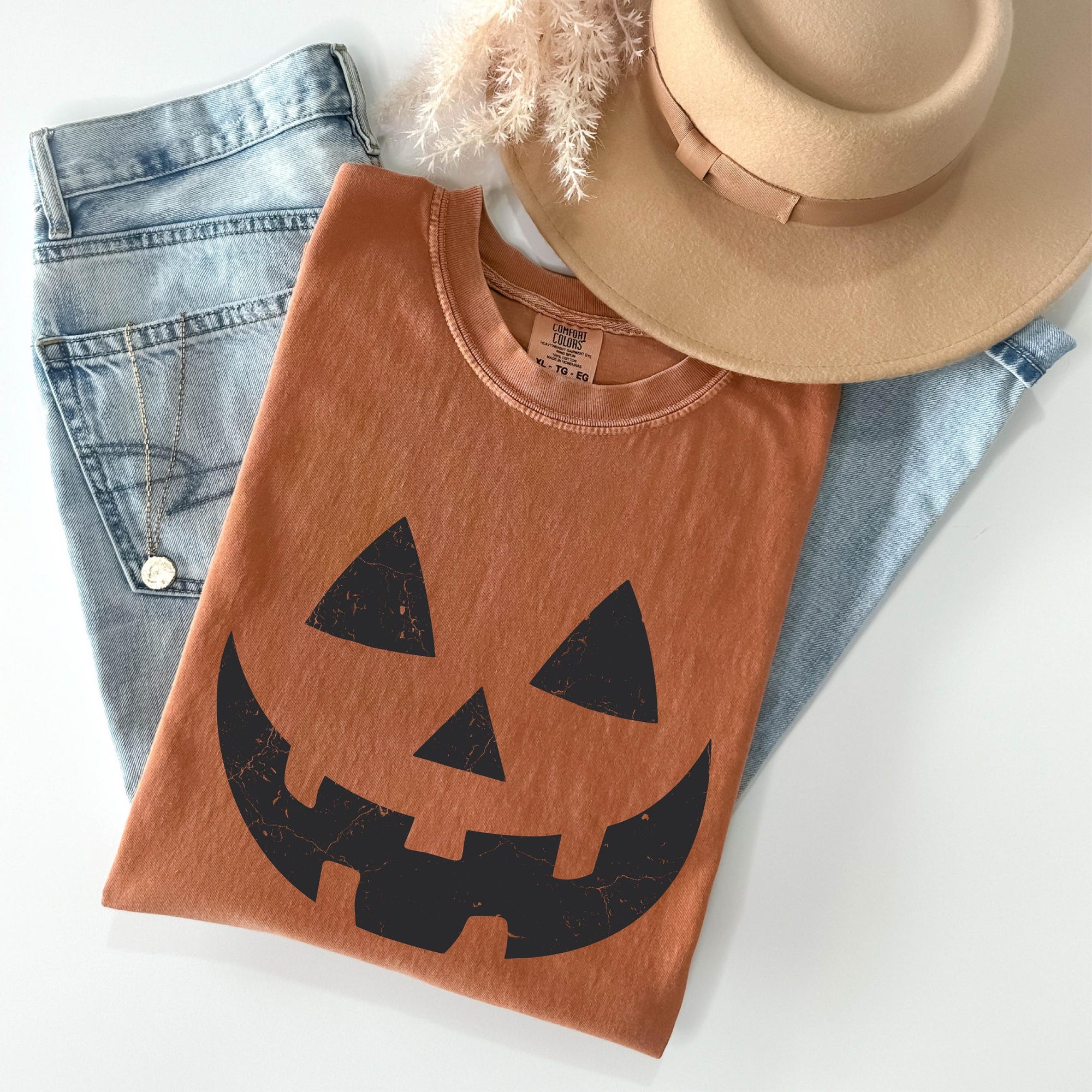 il_2000xN.7218158551_8cis-1.jpg Comfort Colors® Pumpkin Face Shirt - Retro Pumpkin Face Shirt - Fall Spooky pumpkin Shirt - Spooky Season Halloween Shirt - Fall Pumpkin
