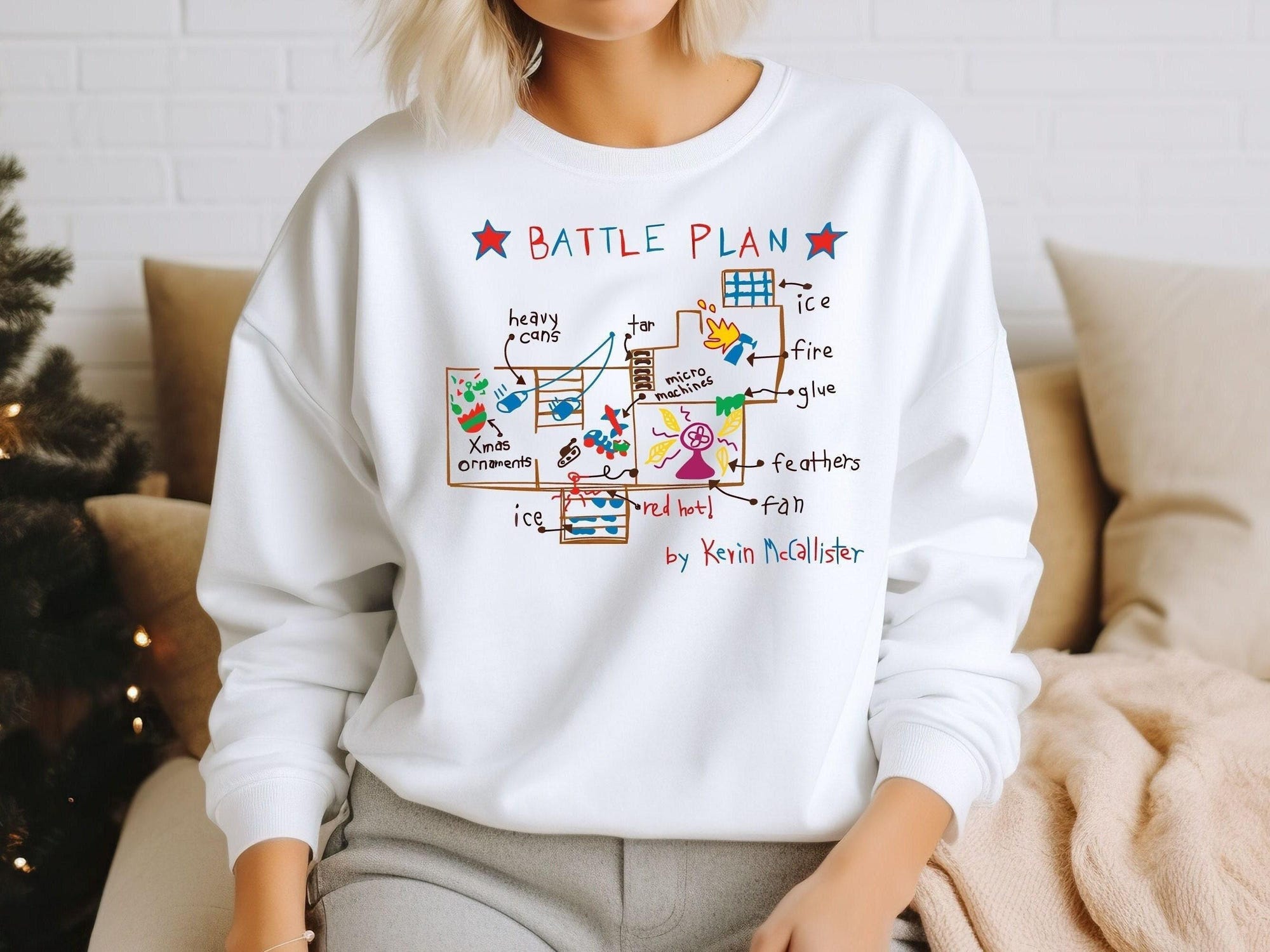 Funny Home Alone Christmas Sweatshirt – 90s Movie Battle Plan
