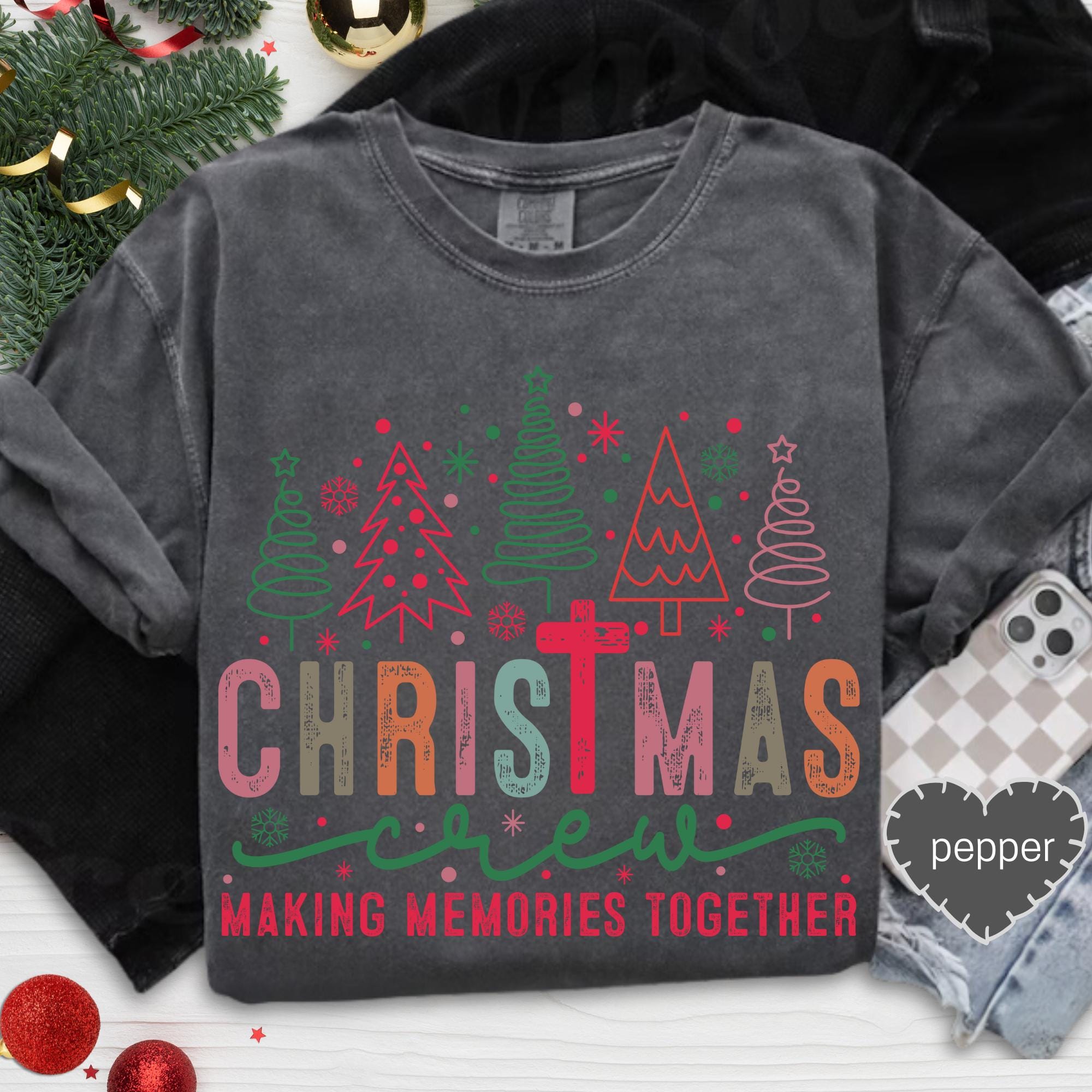 il_2000xN.7222507622_sz8d.jpg Christmas Crew Preppy Shirt Family Matching Comfort Colors Youth Shirt Christmast Making Memories Together Tee