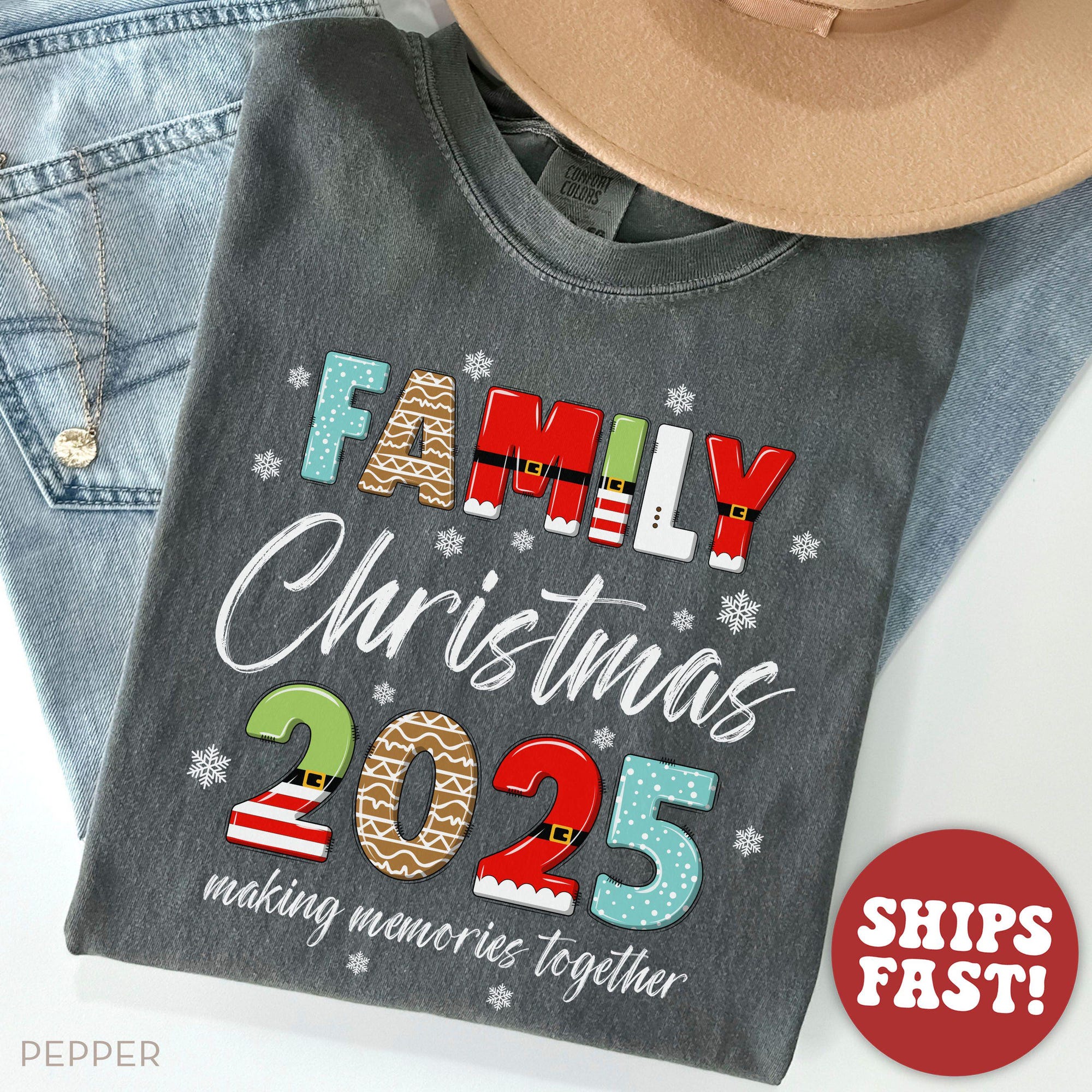 Comfort Colors® Family Christmas 2025 Shirt, Matching Holiday TShirt, Making Memories T Shirt, Family Reunion T-Shirt, Christmas Gift