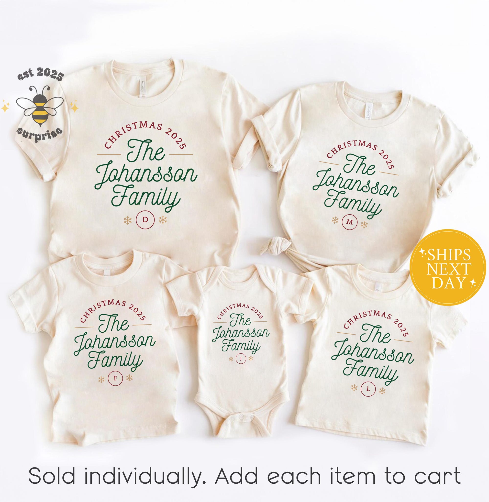 Personalized Family Christmas Shirt: Custom Name Holiday Tee or Onesie