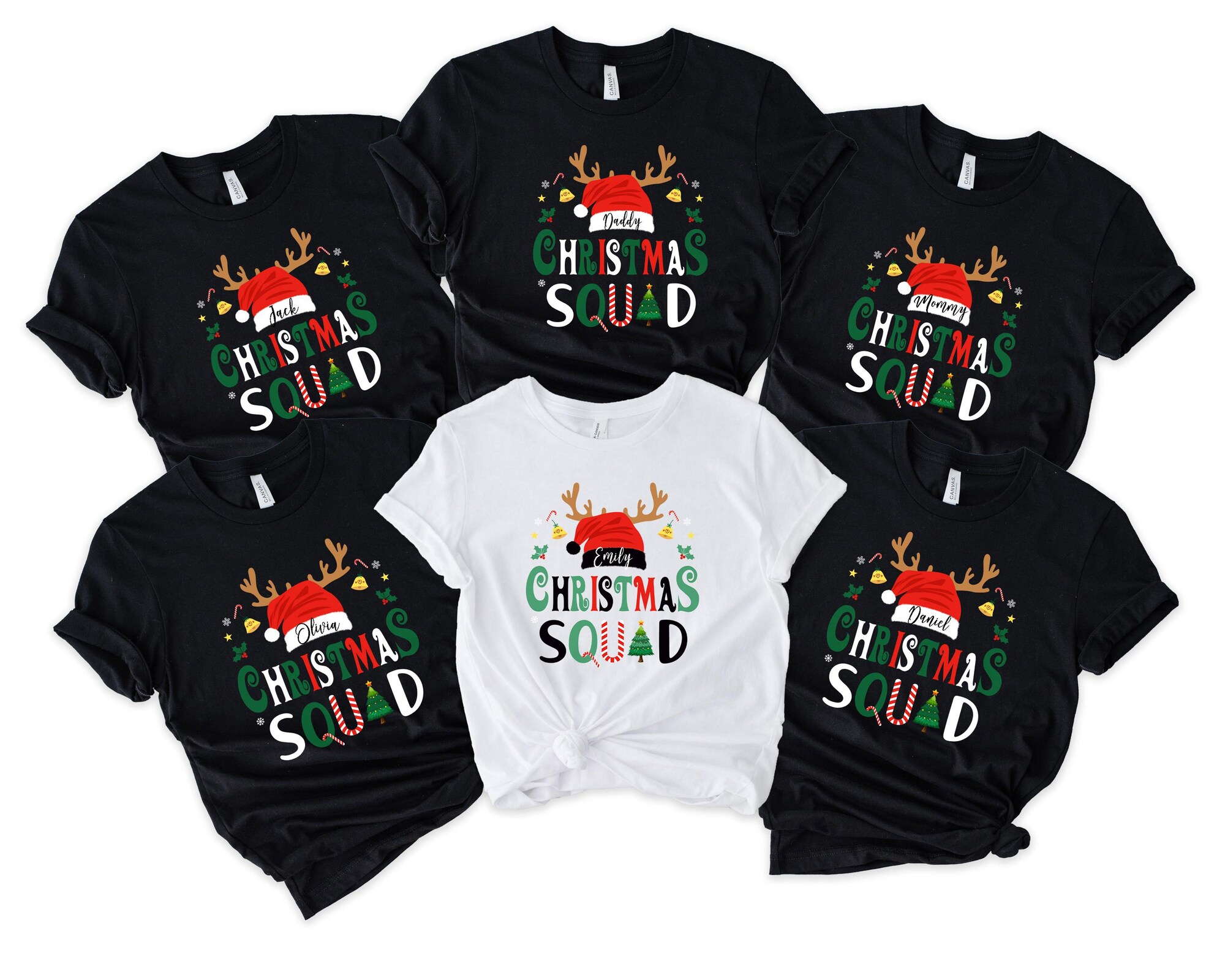 Christmas Family Bundle Shirt,Customized Christmas Squad Tee,Family Matching Shirt,Gift for Family, Christmas Reindeer,Xmas Holiday Crewneck