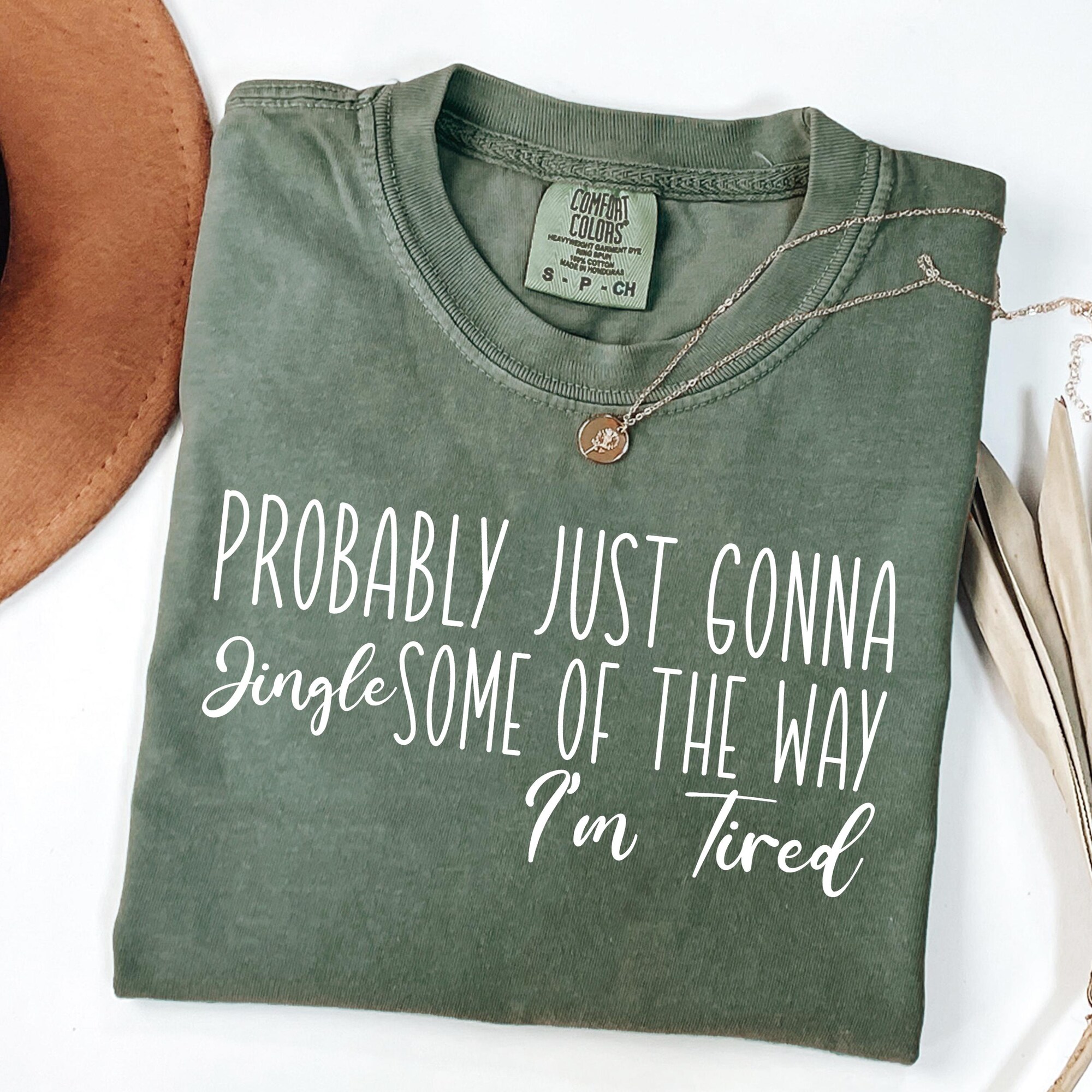 il_2000xN.7224301337_eo4b.jpg Comfort Colors® Christmas Shirt, Probably Just Gonna Jingle Some Of The Way I'm Tired Shirt, Funny Holiday Shirt, Christmas Jingle Shirt