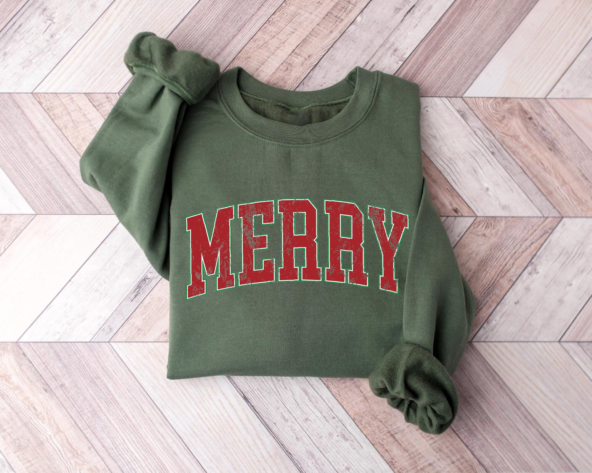 il_2000xN.7224960236_exvt-1.jpg Retro Merry Christmas Sweatshirt : Cute Holiday Gift, Womens Xmas Graphic Tee