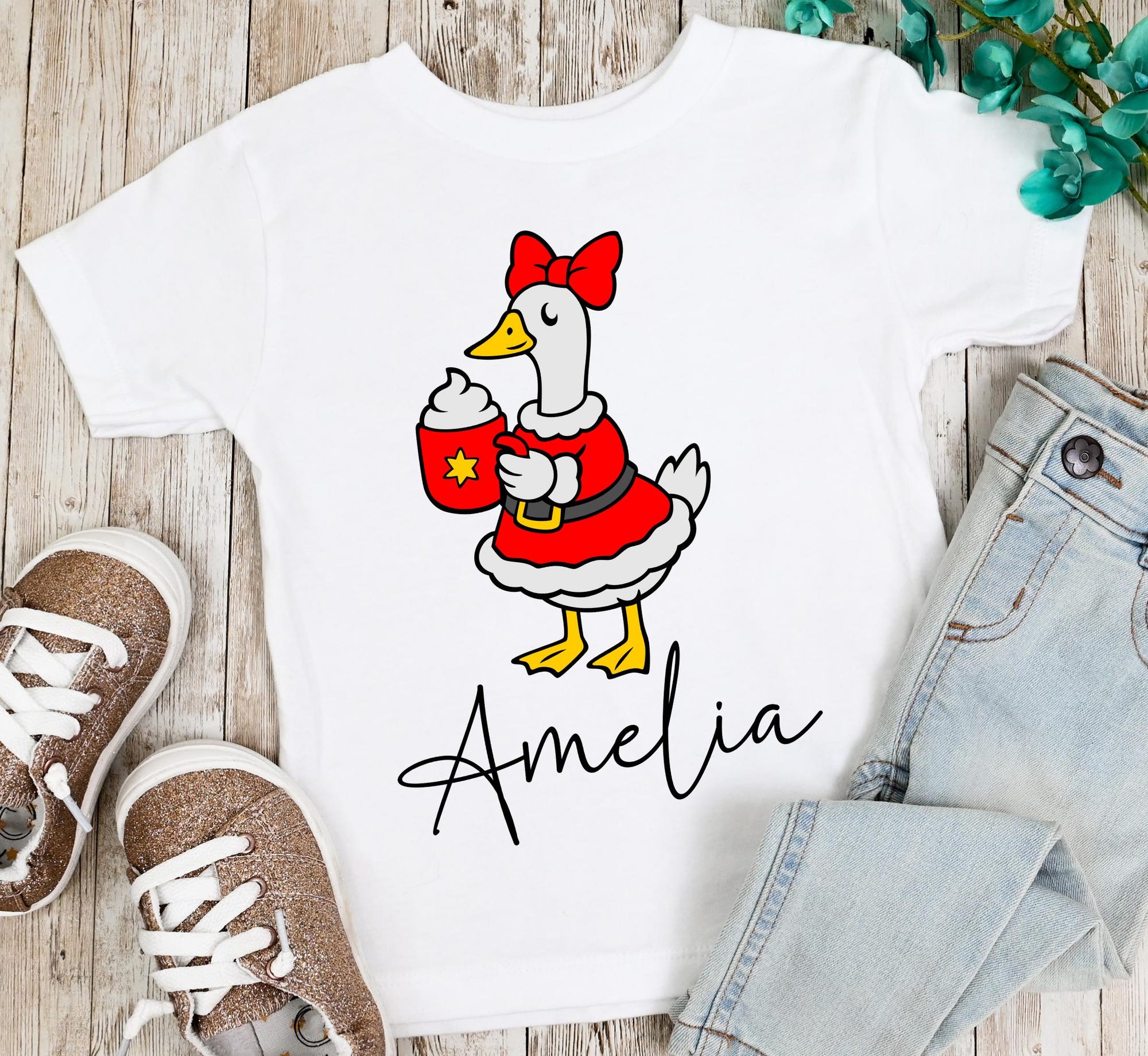 il_2000xN.7227683216_g8fn.jpg Custom Christmas Goose Shirts, Matching Family Christmas Goose Name Group TShirts, Funny Silly Family Christmas 2025 T-shirts, Holiday Goose