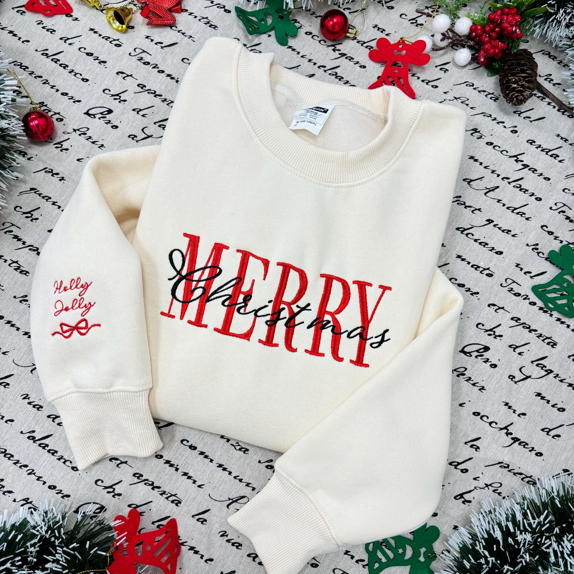 il_2000xN.7227696566_alhj-2.jpg Embroidered Merry Christmas Sweatshirt, Christmas Embroidered Shirt, Custom Name Christmas, Christmas Hoodie, Family Merry Christmas