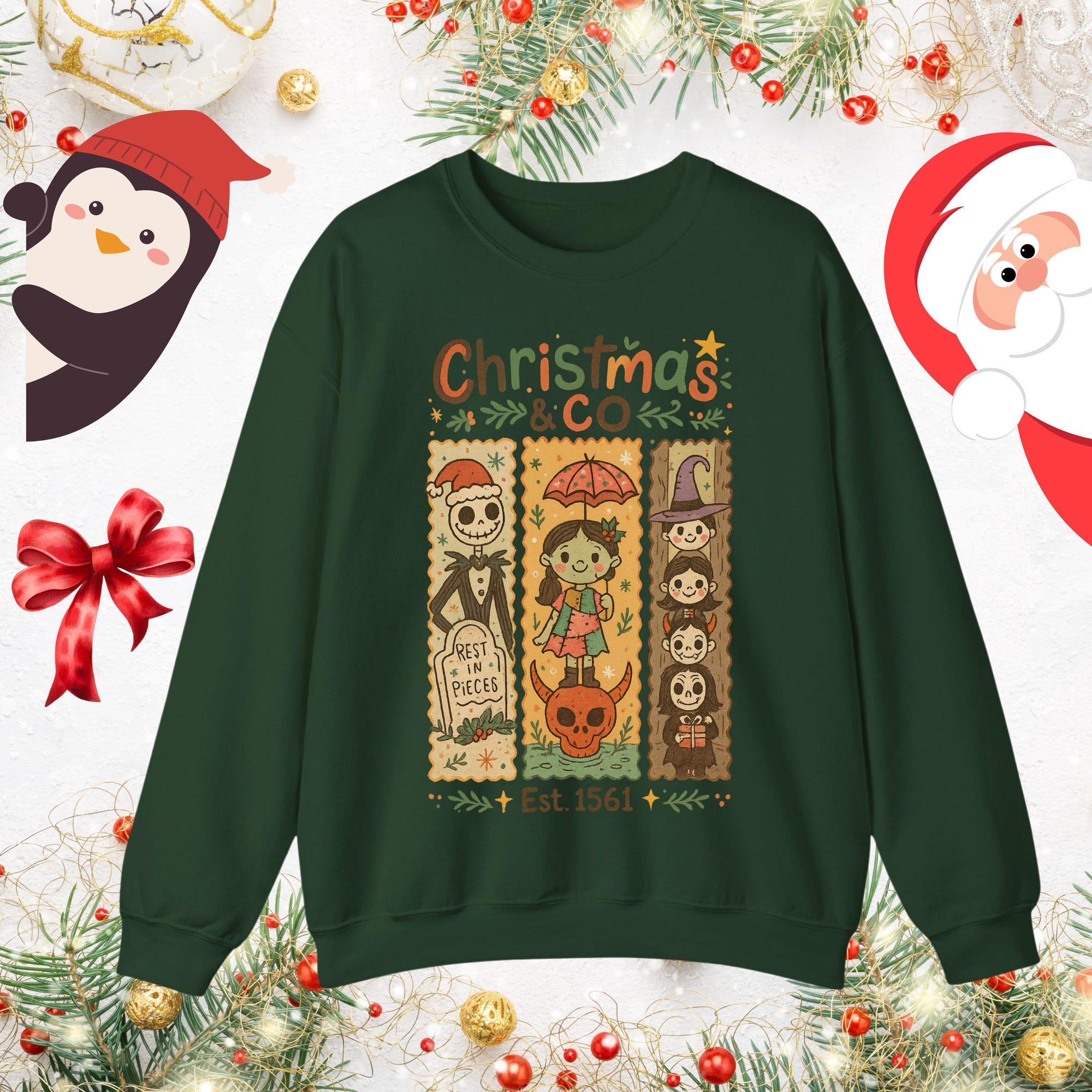 il_2000xN.7229244108_apnn-1.jpg Comfort Colors® The Burtons Spooky Christmas Shirt, Gothic Holiday Sweatshirt, Cute Halloween Xmas T Shirt, Alternative Holiday Gift Bandana