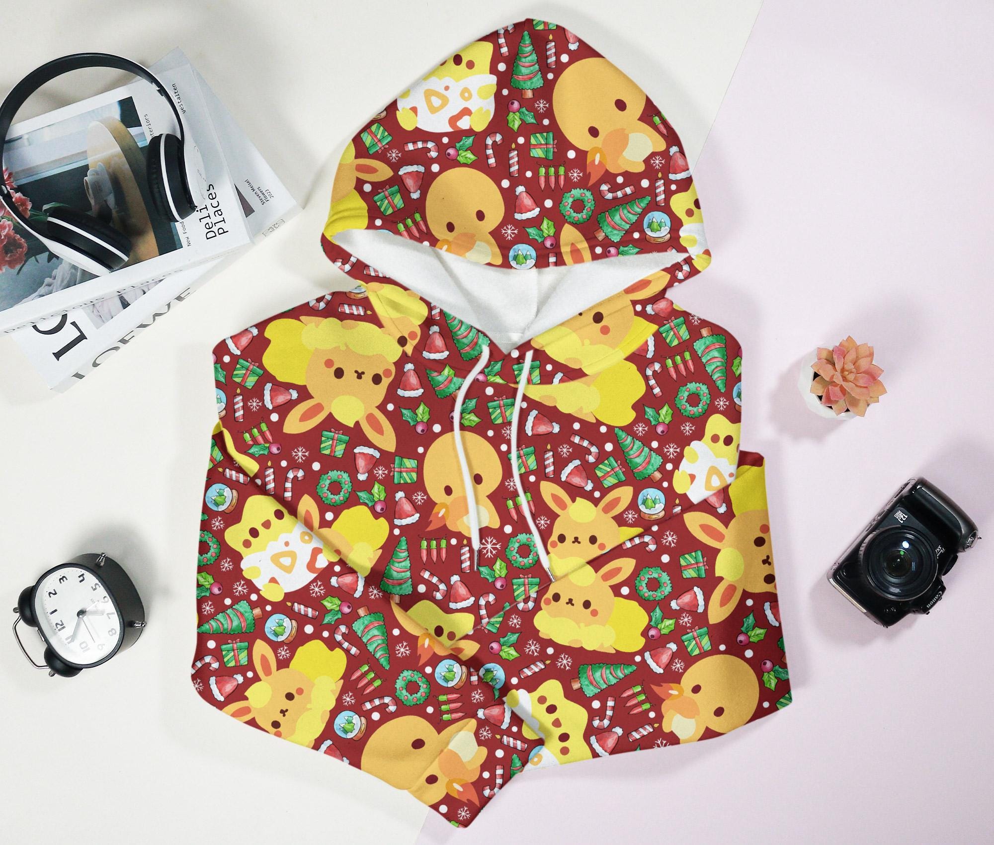 Charmander and Togepi Kawaii Hoodie, Cozy Unisex Hoodie, Cute Christmas Hoodie, Funny Sweatshirt, Trendy Holiday Gift, Graphic Hoodie