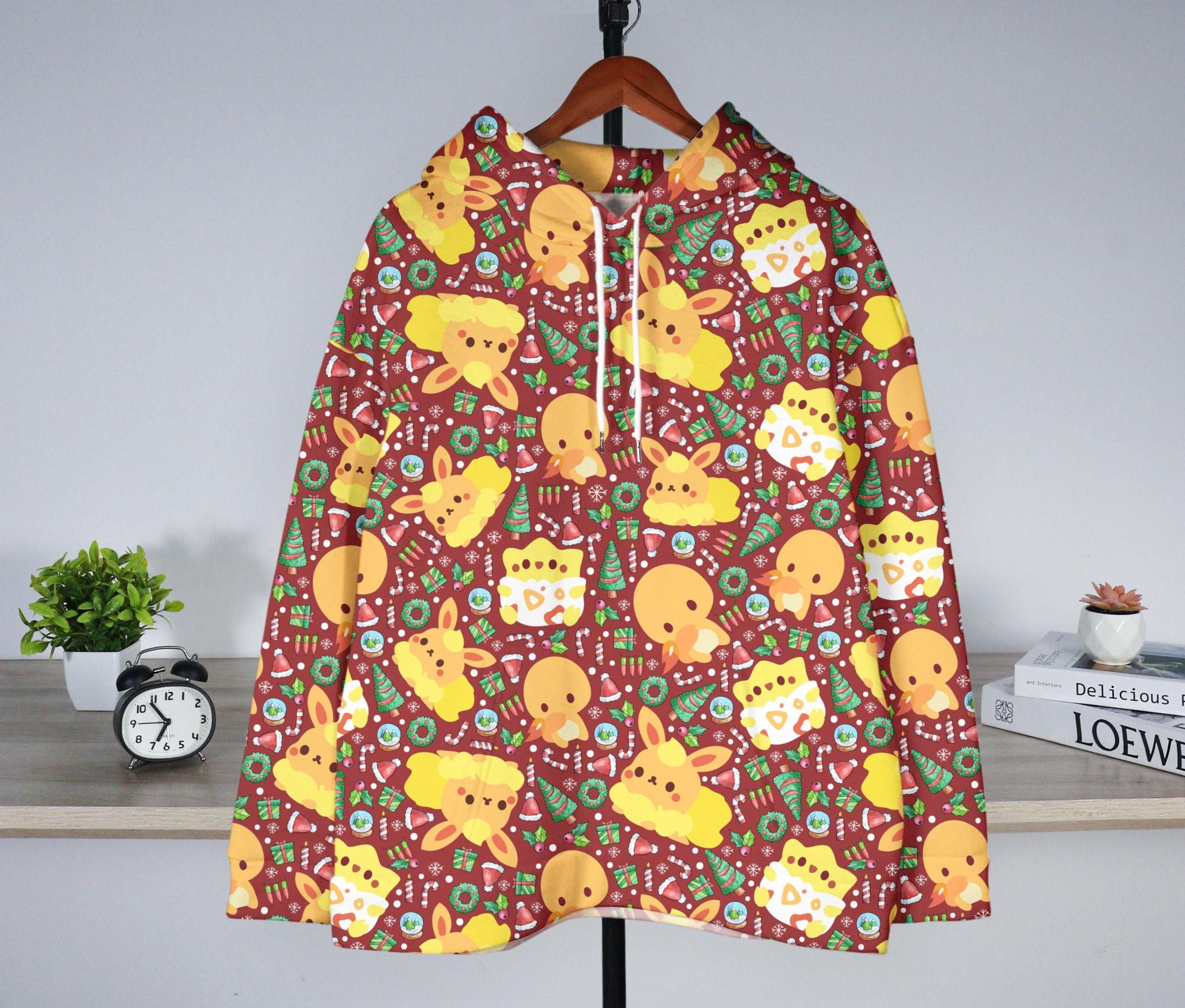 il_2000xN.7229261688_o0yy-3.jpg Charmander and Togepi Kawaii Hoodie, Cozy Unisex Hoodie, Cute Christmas Hoodie, Funny Sweatshirt, Trendy Holiday Gift, Graphic Hoodie