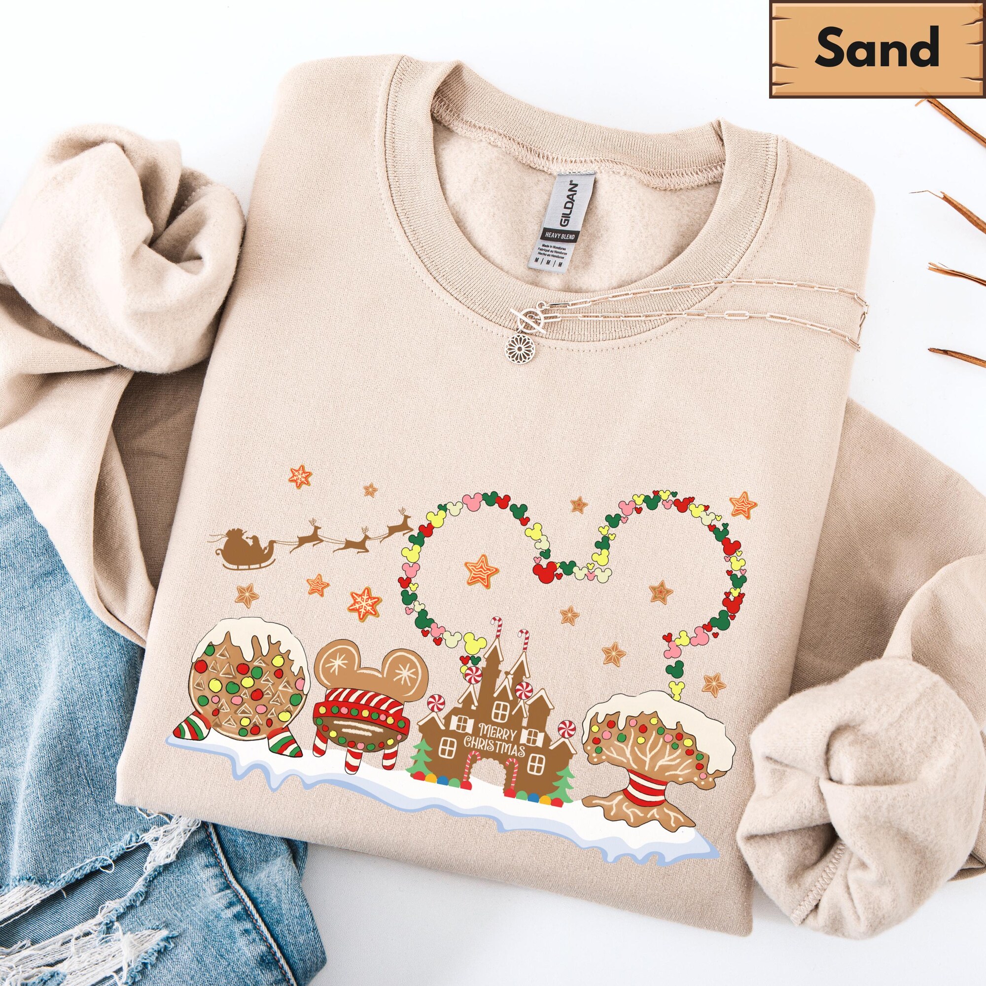 Disney 4 Parks Gingerbread Sweatshirt, Christmas Castle Sweatshirt, Mickey Christmas Hoodie, Christmas Squad, Disney Family Christmas Hoodie