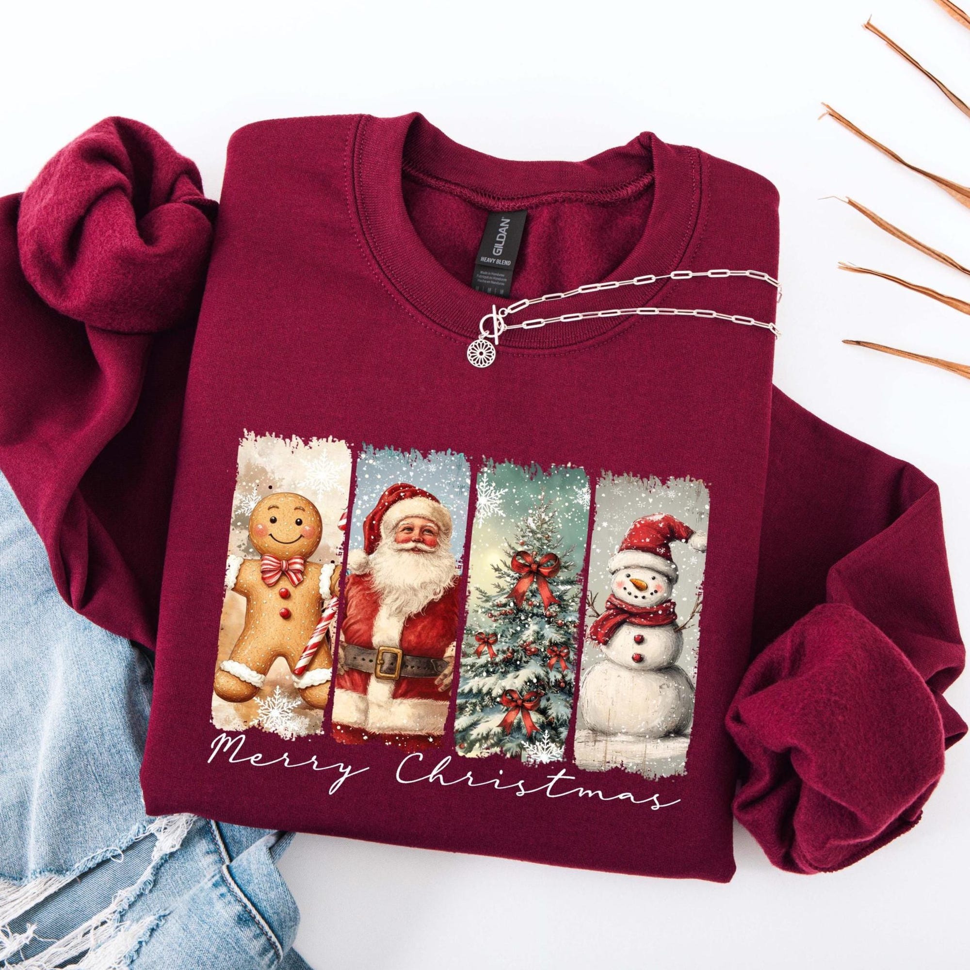 Christmas Tshirt, Santa Christmas Shirt, Santa Claus Shirt, Christmas Snowman, Christmas Tree, Merry Christmas Tee