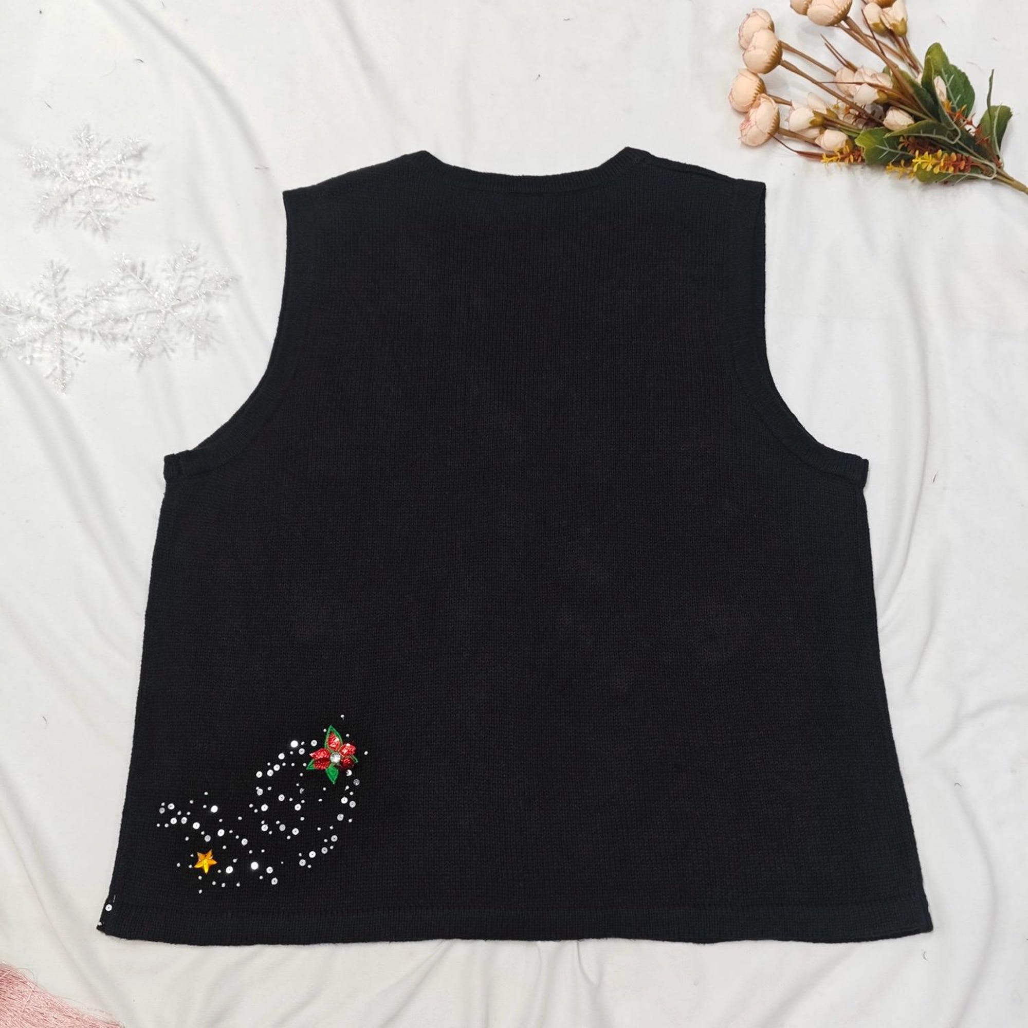 il_2000xN.7233226433_extz.jpg XL-2X - vintage Christmas themed cardigans | retro 80-90's ramiecotton handmade embroidered knit | festive holiday sweater | womens