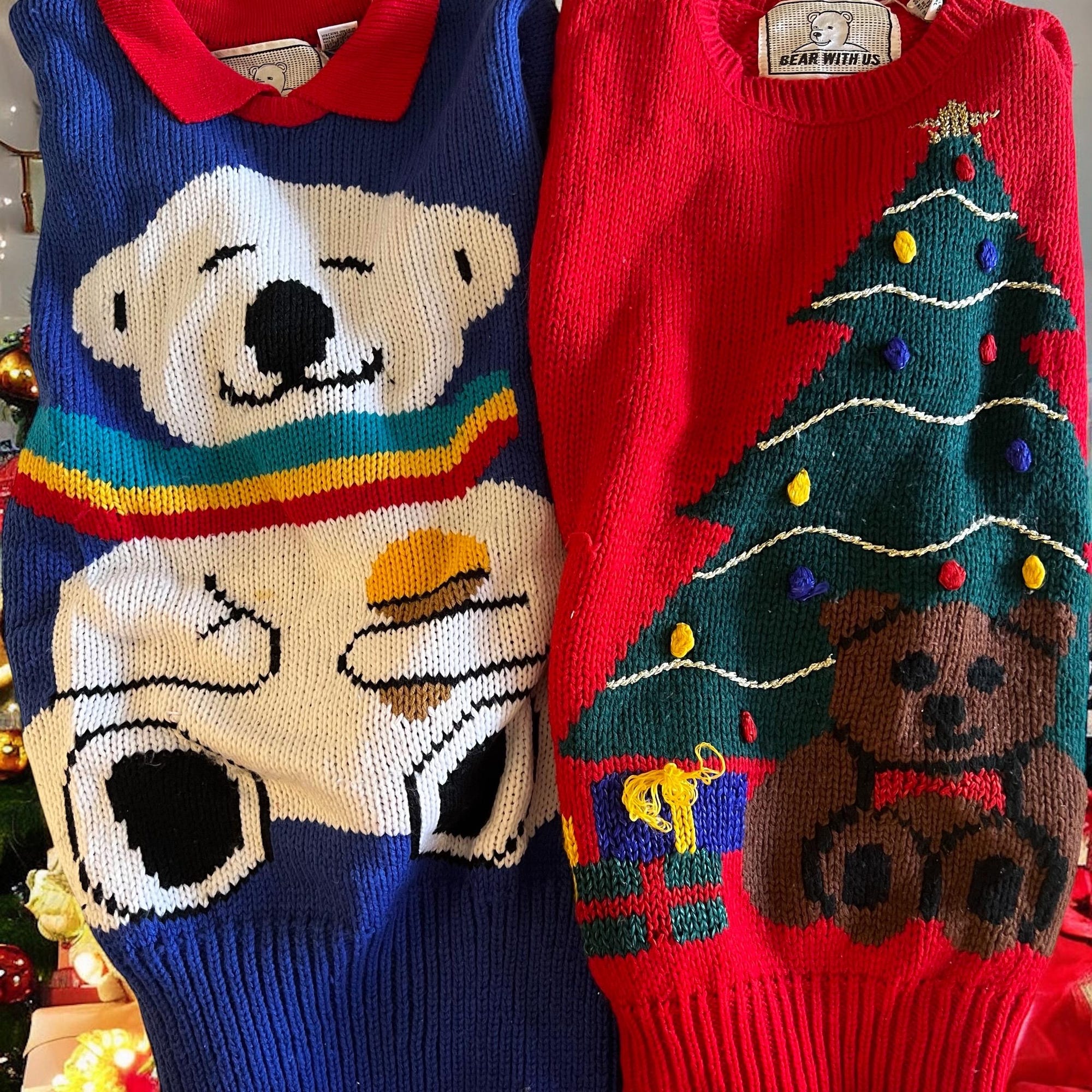 il_2000xN.7233586208_fo1r.jpg Two!! Festive Vintage 80’s-90’s Christmas Bear Sweaters