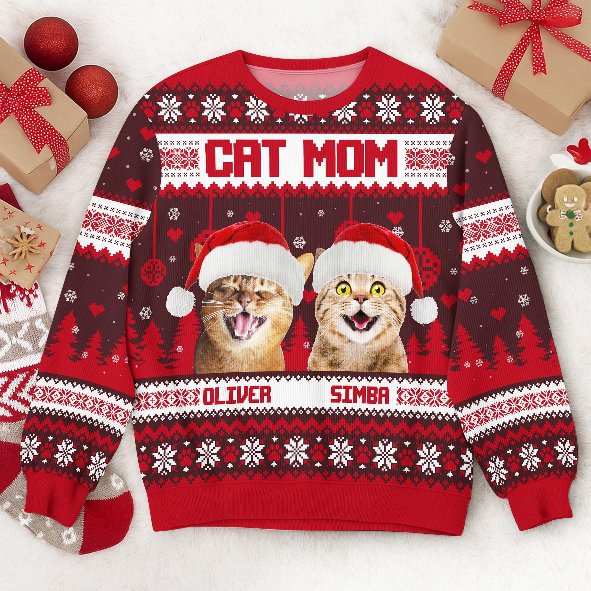 Custom Dog & Cat Photo Ugly Christmas Sweater, Personalized Custom Dog Photo Ugly Sweater, Funny Christmas Gift For Pet Owners, Pet Lovers