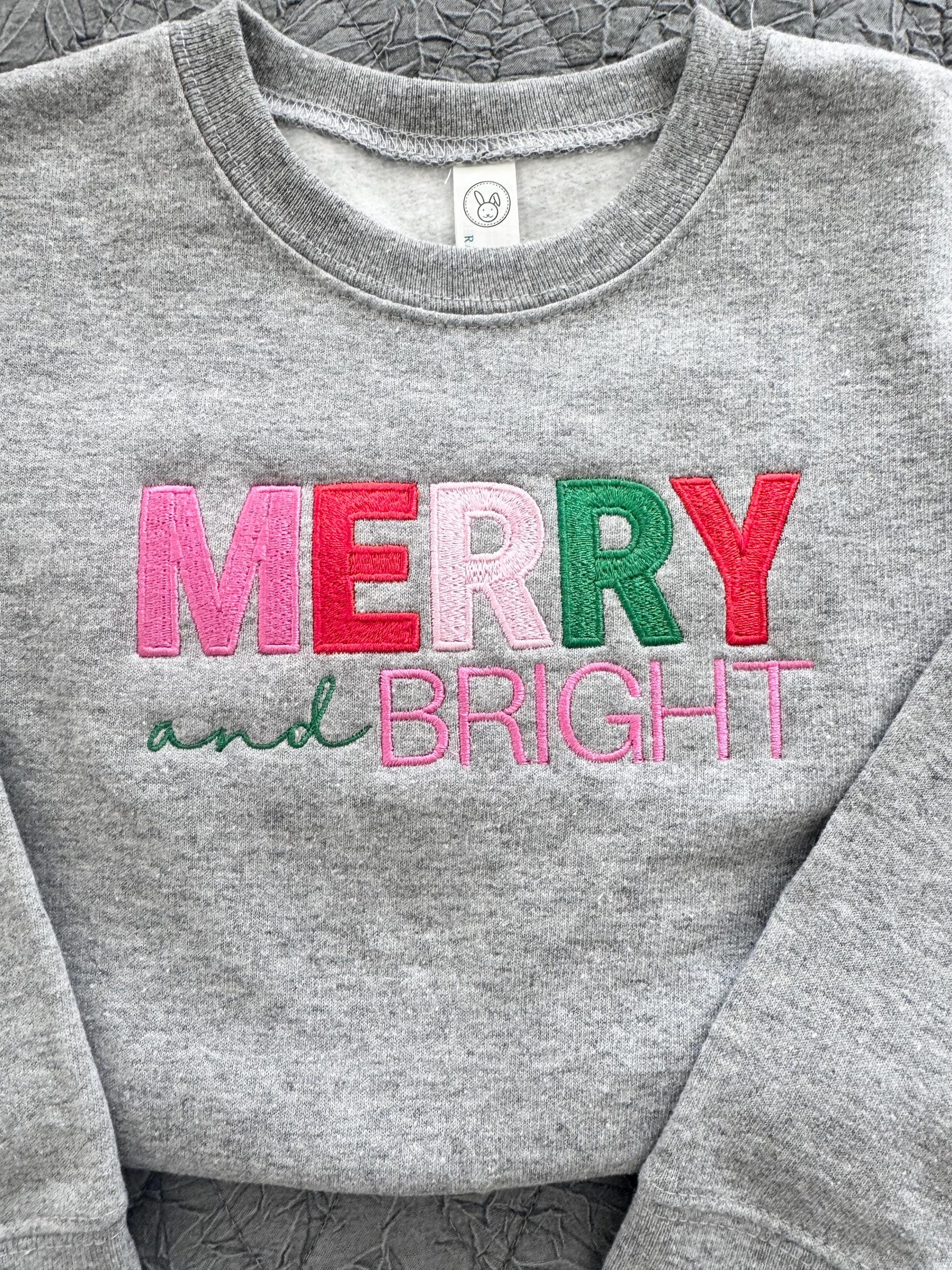 il_2000xN.7235574850_i634.jpg Embroidered "Merry and Bright" Christmas Sweatshirt