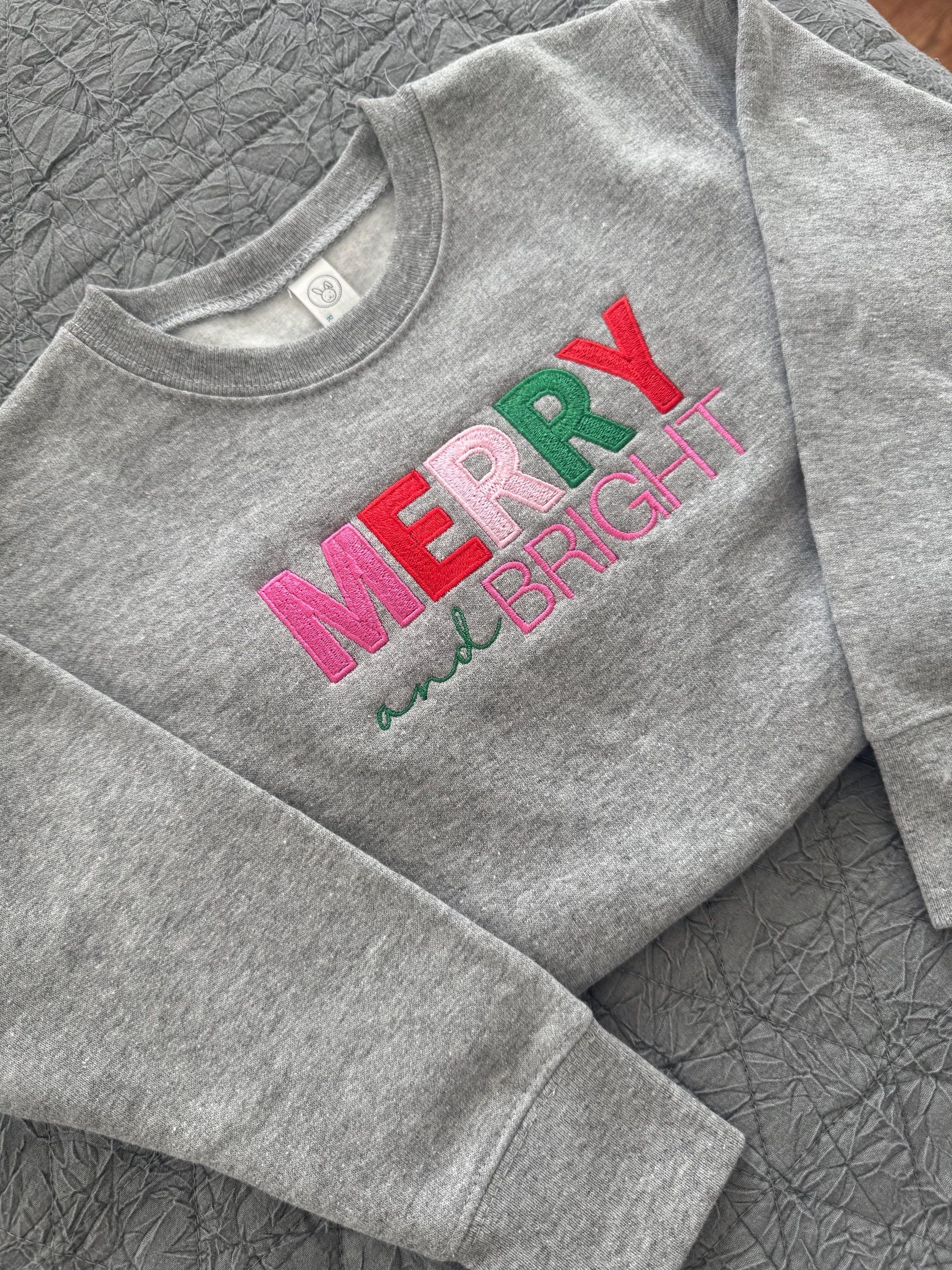 il_2000xN.7235574866_djpd.jpg Embroidered "Merry and Bright" Christmas Sweatshirt