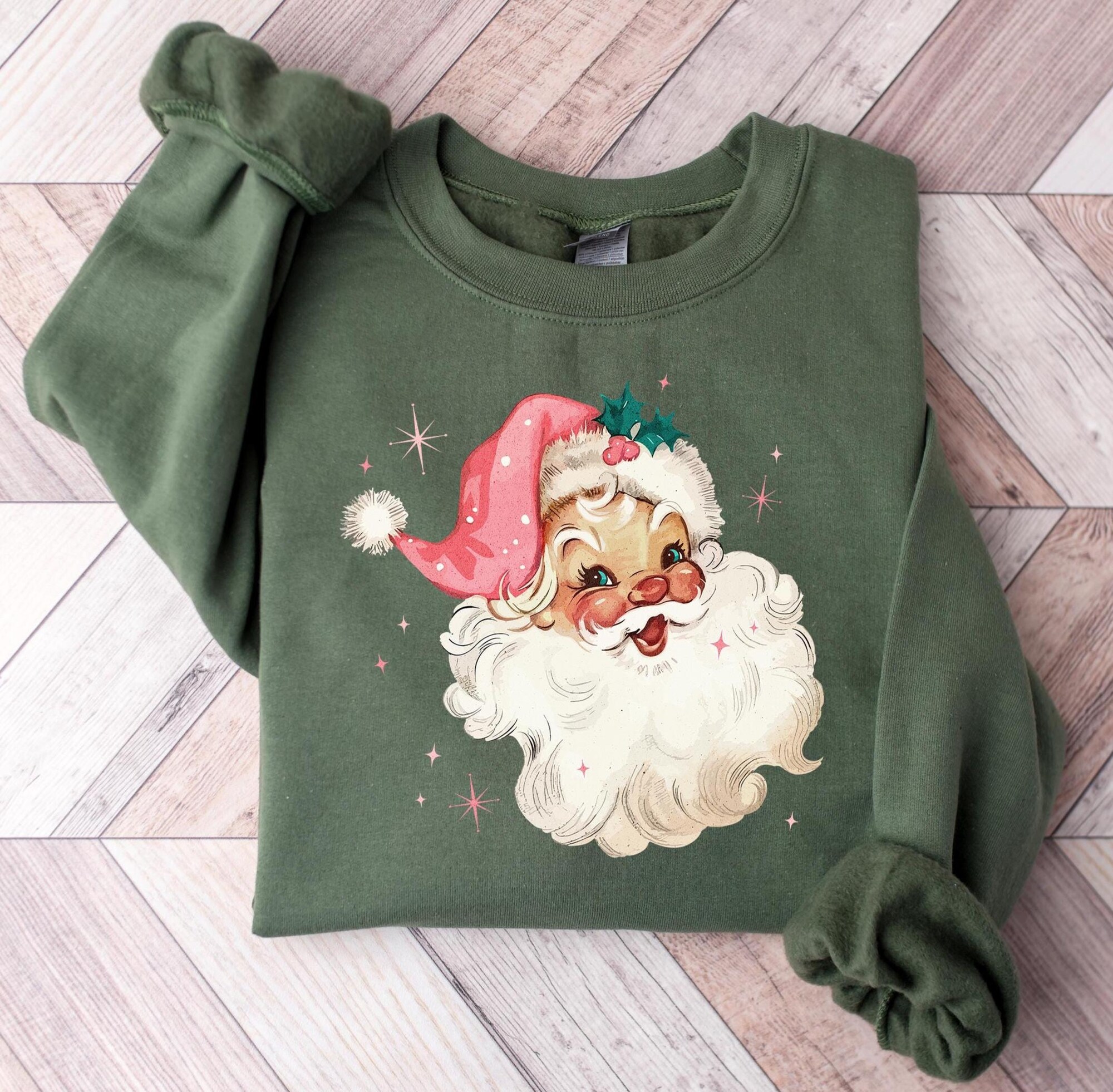 Women’s Christmas Sweatshirt,  Santa Shirt, Retro Boho Sweatshirt, Best Holiday shirt, Retro Santa Shirt, Christmas Shirt, Xmas Sweatshirt