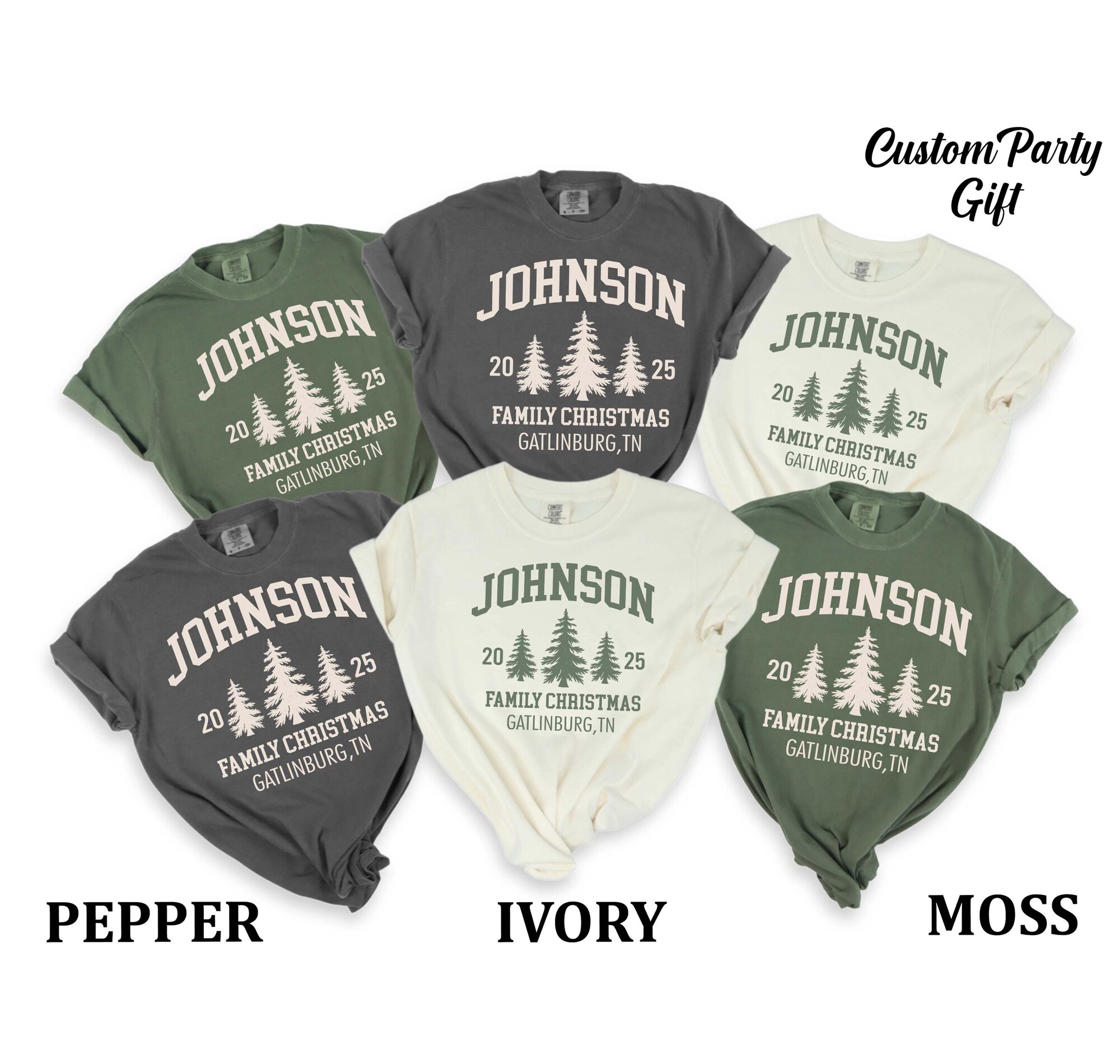 Comfort Colors®,Custom Family Christmas 2025 Shirts,Matching Family Christmas Tshirts,Personalized Name Christmas Shirt,Xmas Gift for Family