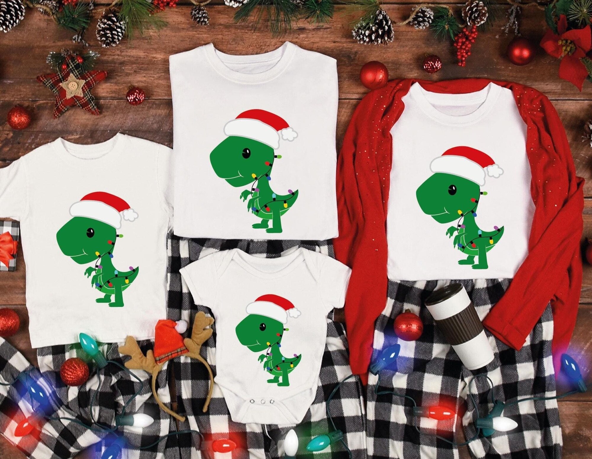 Dino Christmas Shirt Christmas Family Shirts: Santa Dinosaur Xmas T-Shirt Christmas Gift