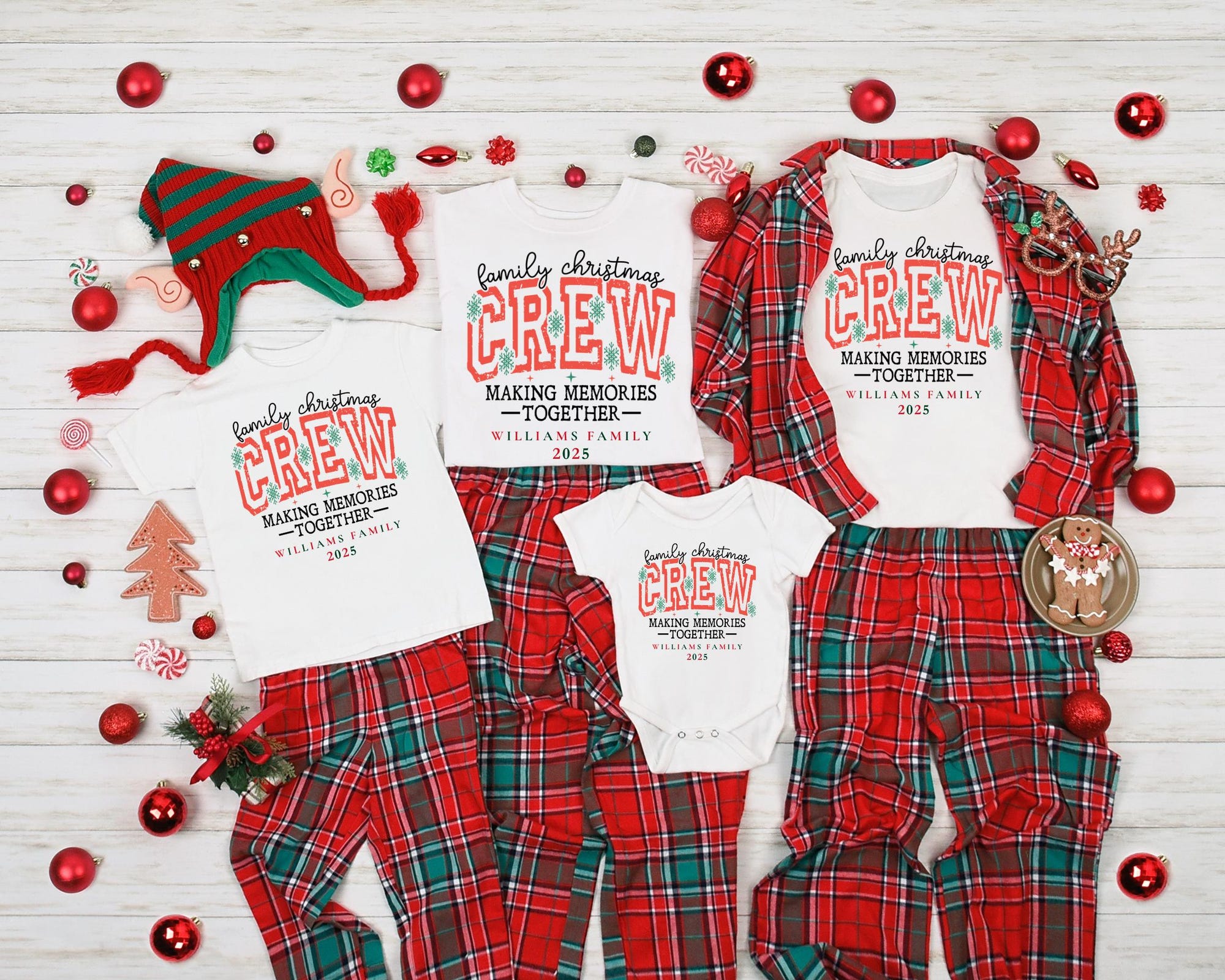 Customized Family Christmas Crew 2025 Shirts, Christmas Family Shirt, Christmas Group Shirt, Christmas Pajamas T-shirts,Christmas Crew Shirt