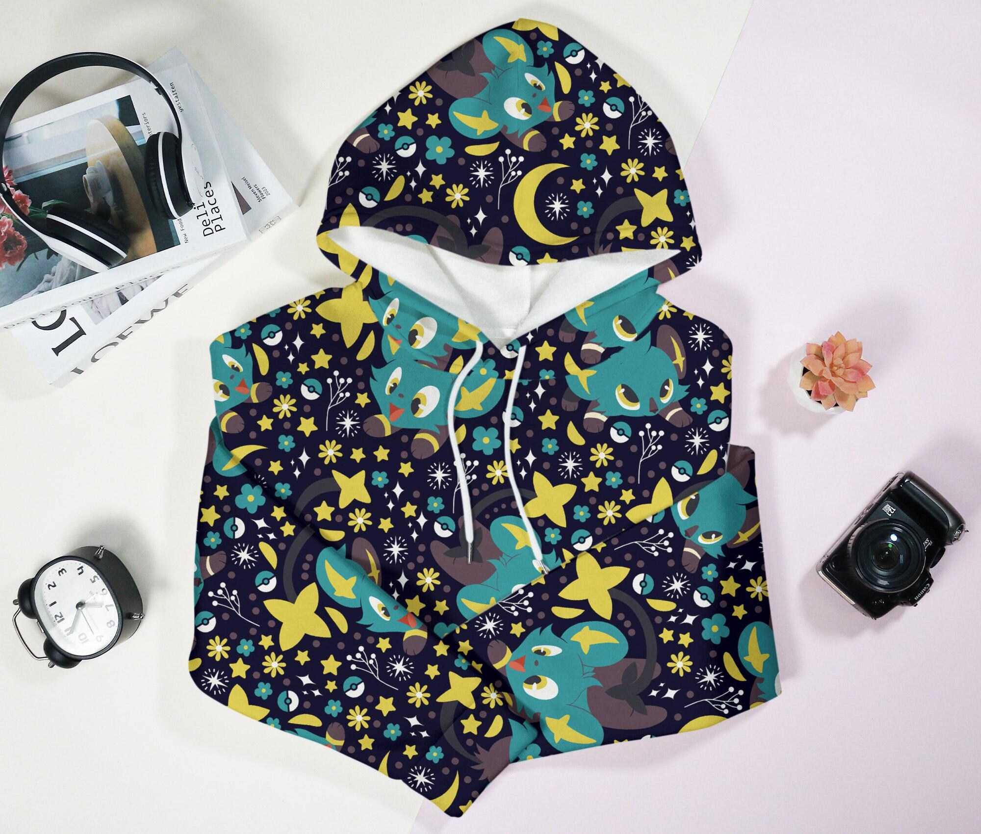 Shinx Hoodie, Cute Graphic Hoodie, Shiny Shinx Kawaii Hoodie, Unisex Trendy Hoodie, Funny Christmas Crewneck Sweatshirt, Shinx Shirt Gifts