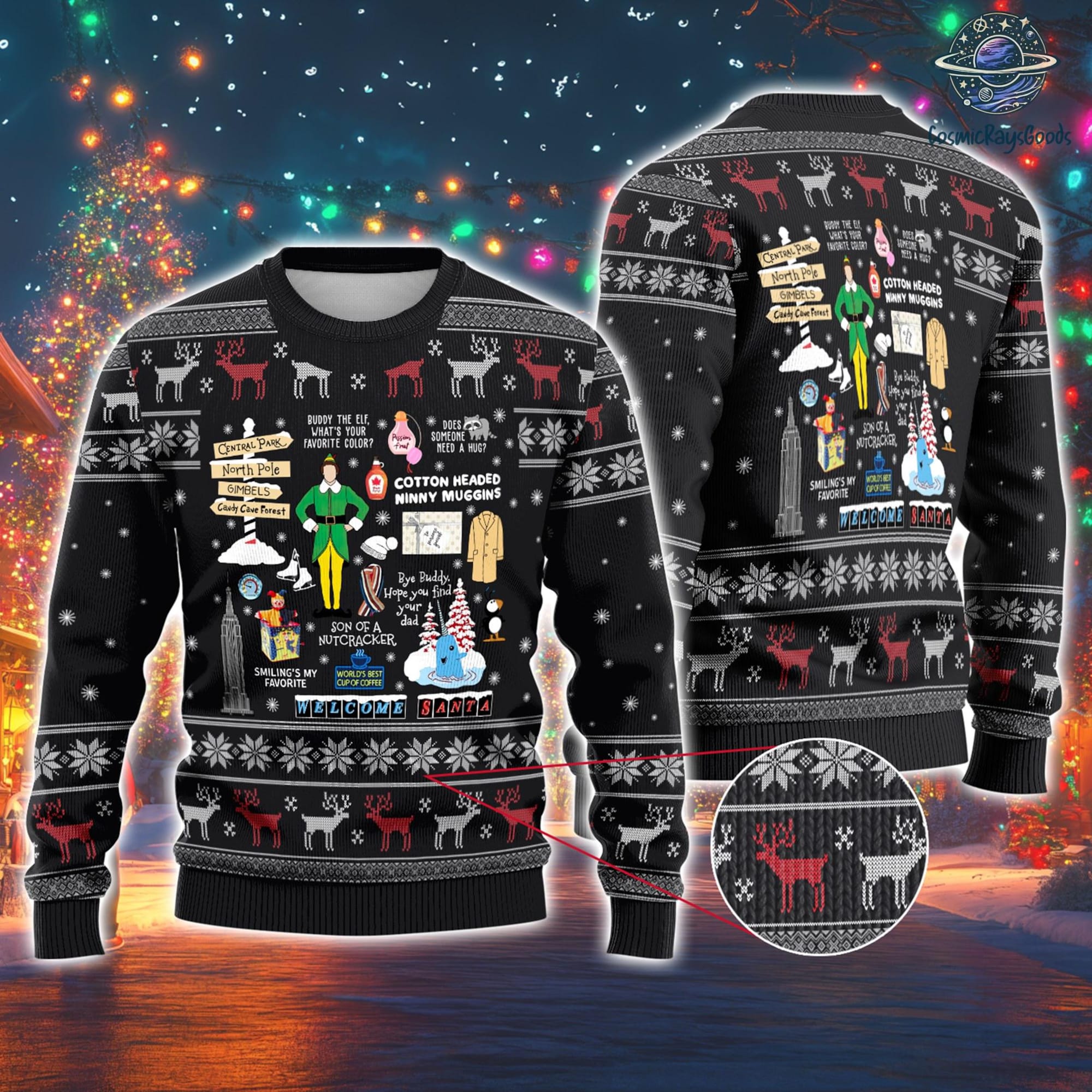 Buddy The Elf Ugly Christmas Sweater, Elf Movie Christmas Sweater, Christmas Xmas Gifts, Christmas Movie, Buddy Hobbs Elf Christmas Sweater