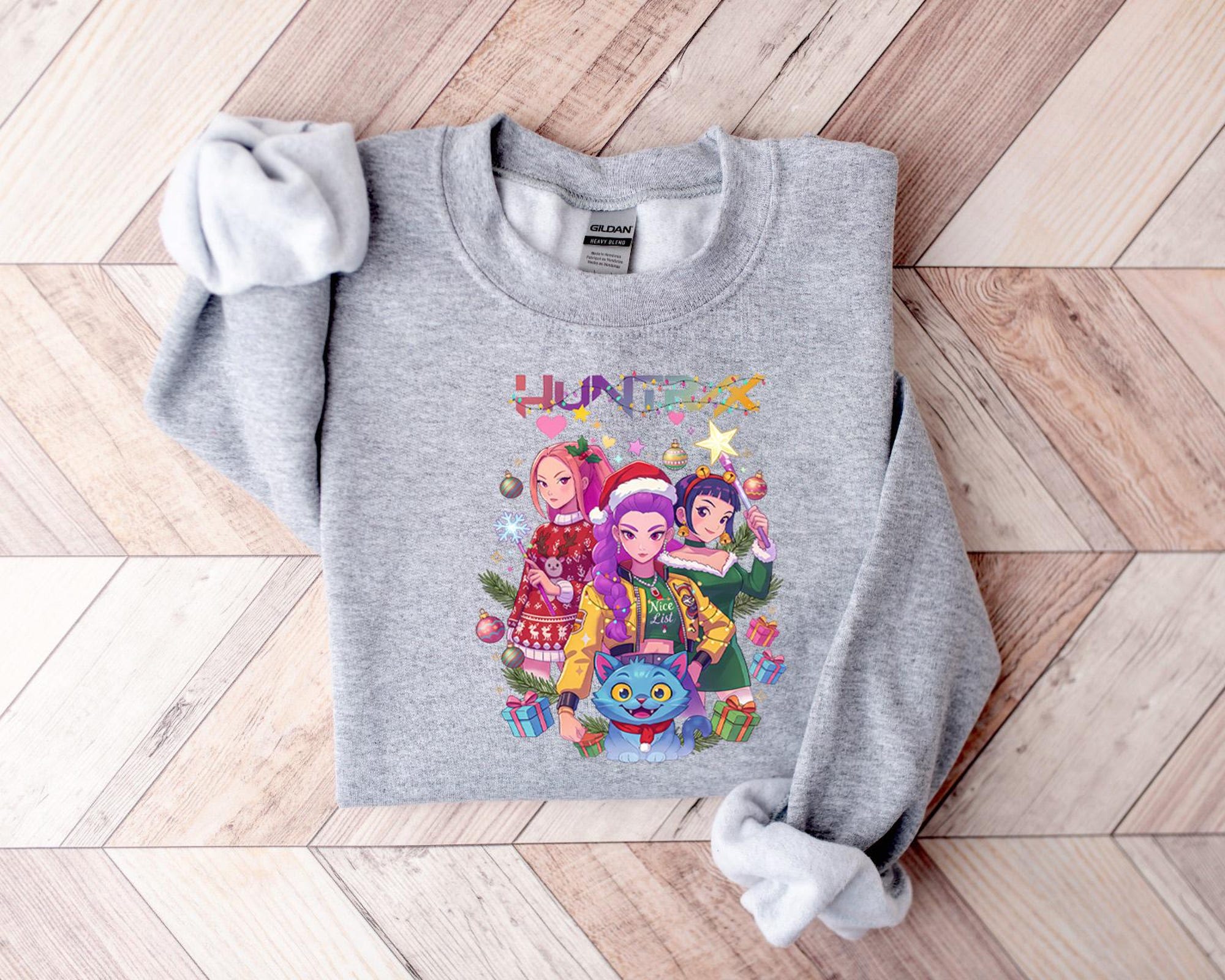il_2000xN.7242021304_5mtm.jpg Kpop Demon Hunter Character Sweatshirt, KPOP Band Huntrix Sweatshirt, Huntrix Demon Hunters Shirt, Demon Hunter Merch, Gift For Kpop Fan
