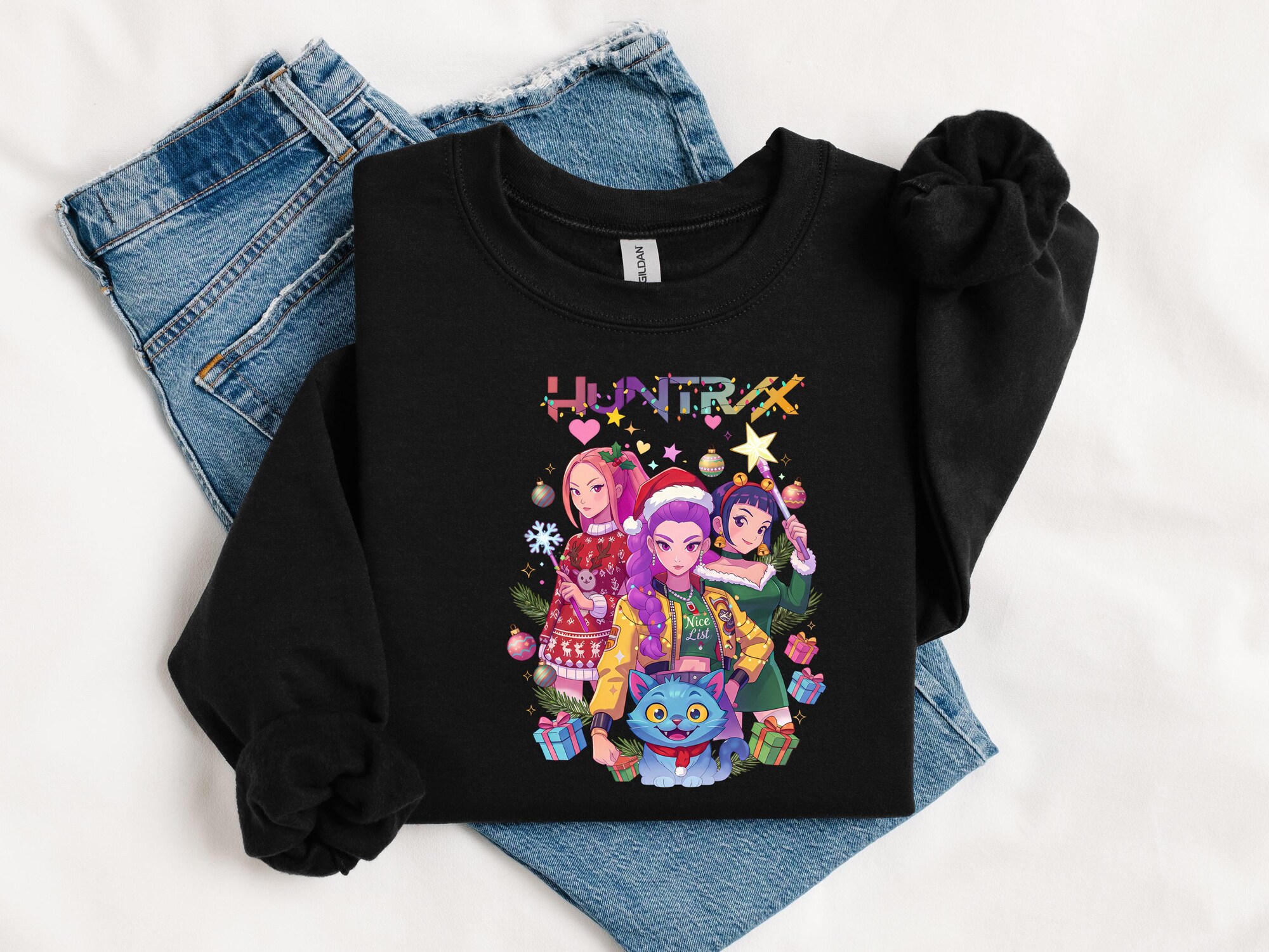 il_2000xN.7242021348_3dx6.jpg Kpop Demon Hunter Character Sweatshirt, KPOP Band Huntrix Sweatshirt, Huntrix Demon Hunters Shirt, Demon Hunter Merch, Gift For Kpop Fan