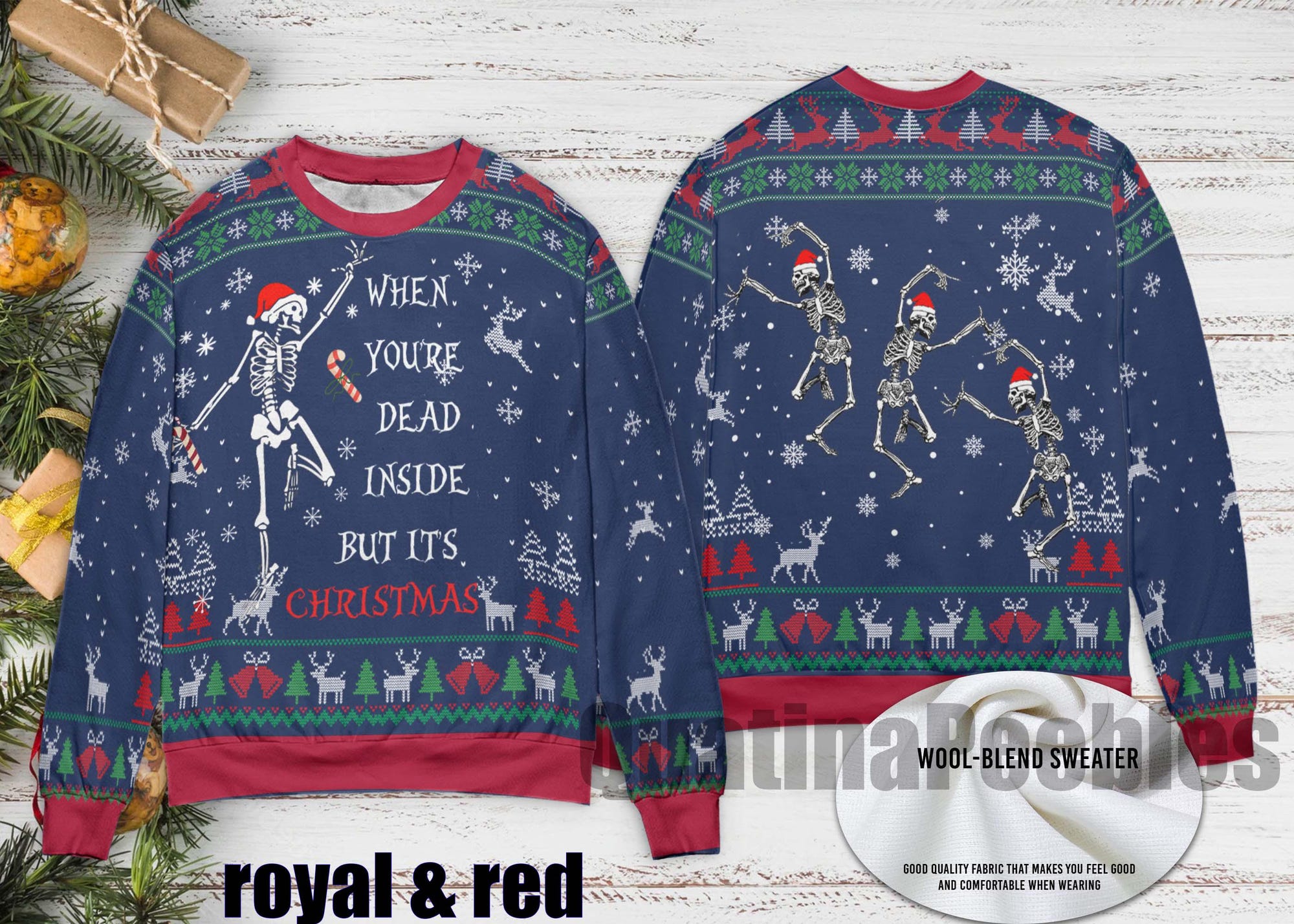 Dancing Santa Skeleton Christmas Ugly Sweater,Dancing Skeleton Christmas Ugly Sweater,Family Ugly Christmas Sweater,Funny Sweater for Family