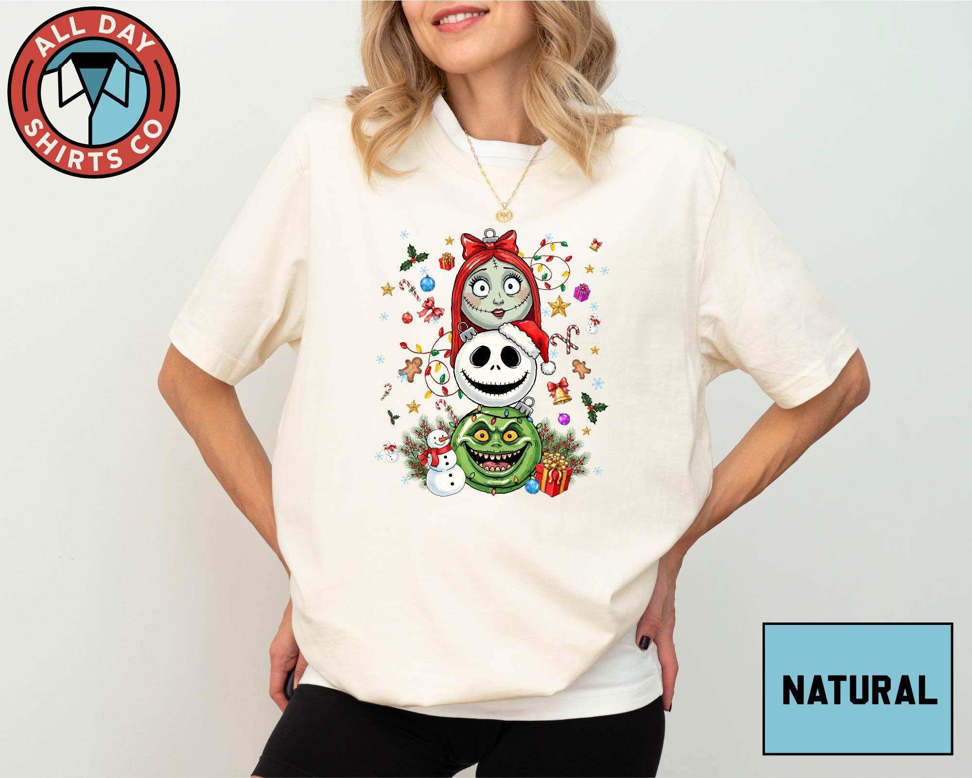 Nightmare Before Christmas Shirt, Jack Skellington Sally Oogie Boogie Tee, Halloween Christmas Crossover T-Shirt, Spooky Holiday Sweatshirt